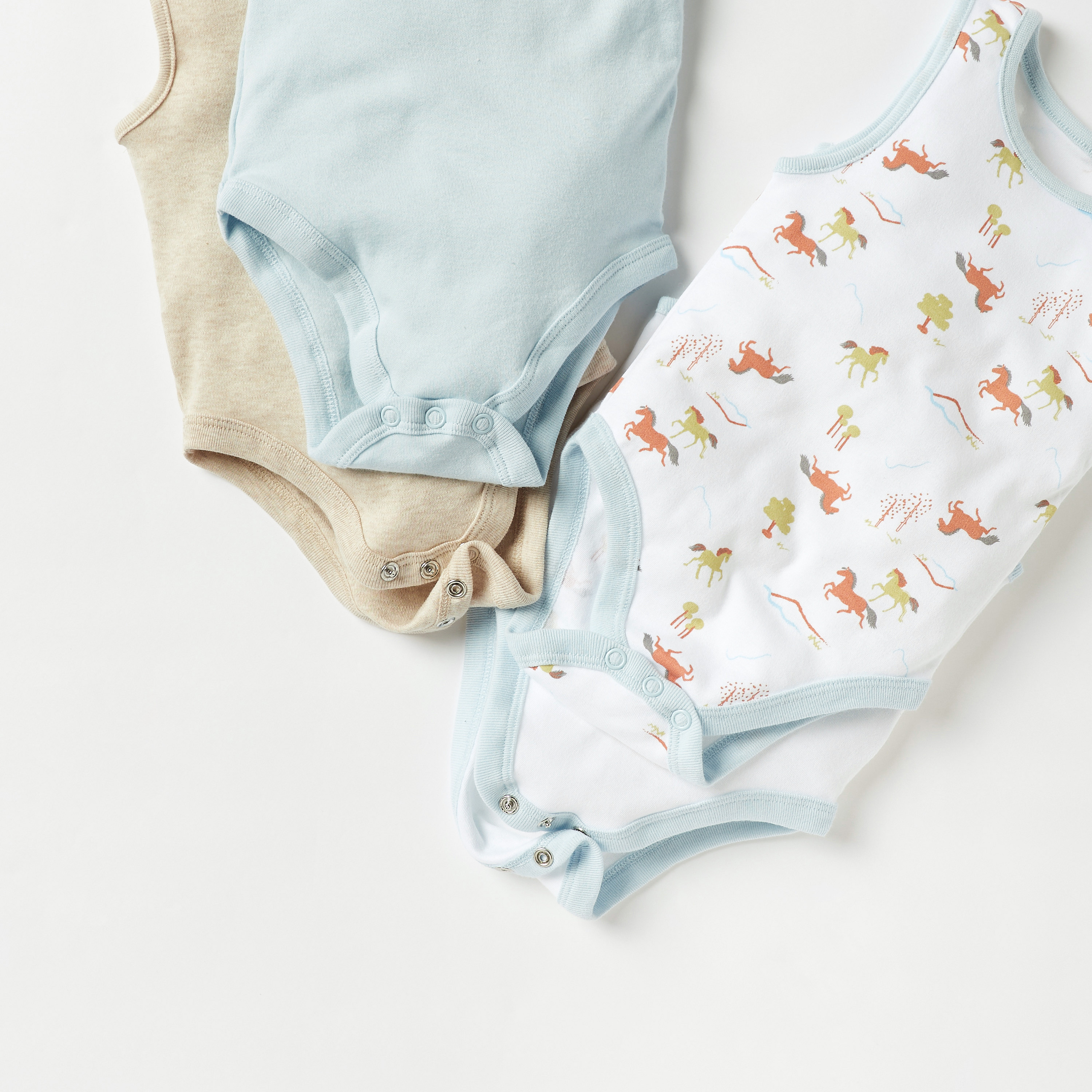 Juniors Printed Sleeveless Bodysuit with Button Closure - Set of 5-baby-boys-clothing-multipacks-image-4