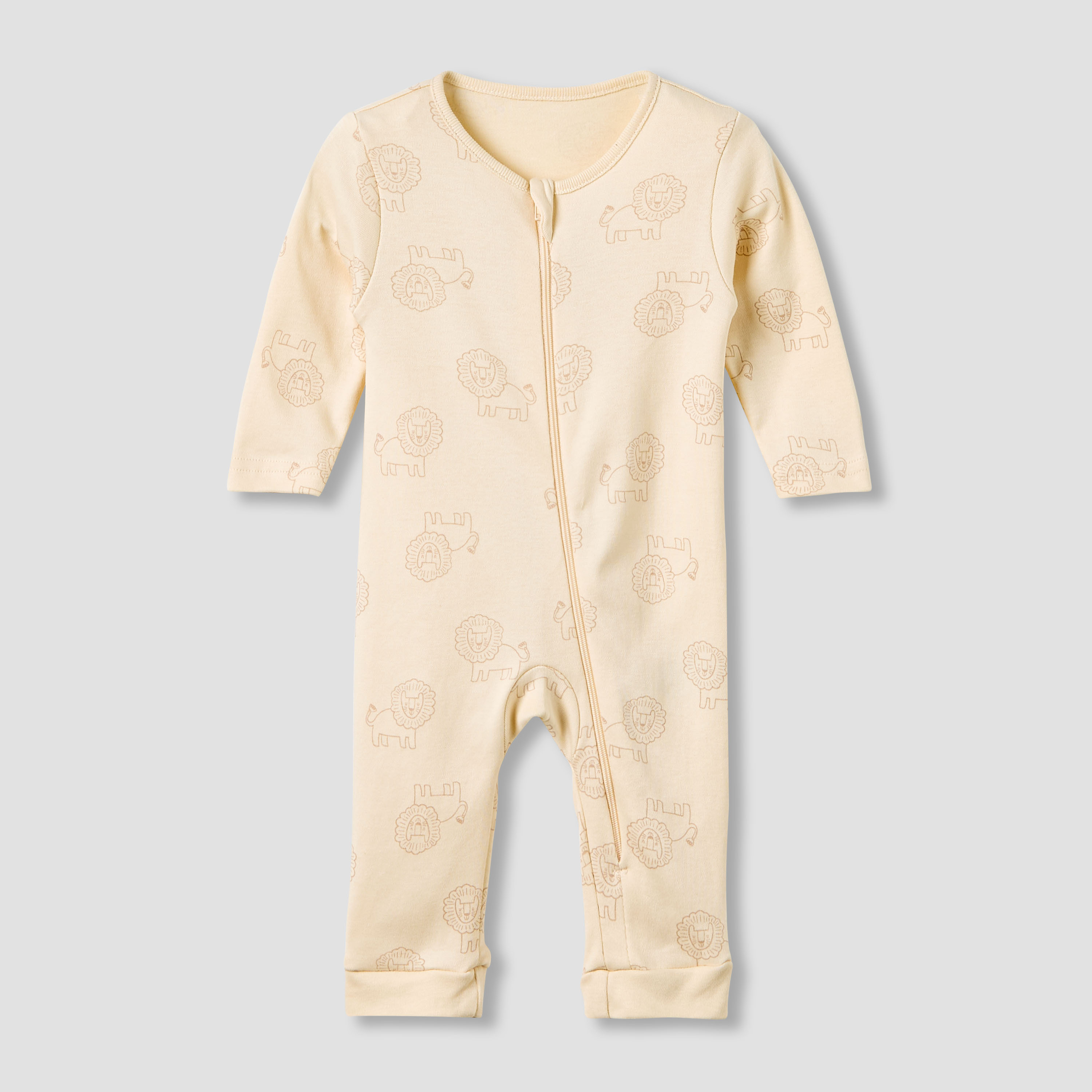 Juniors Round Neck Sleepsuit with Animal Print - Cotton - Long Sleeves - Set of 3-baby-boys-clothing-nightwear-sleepsuits-image-2