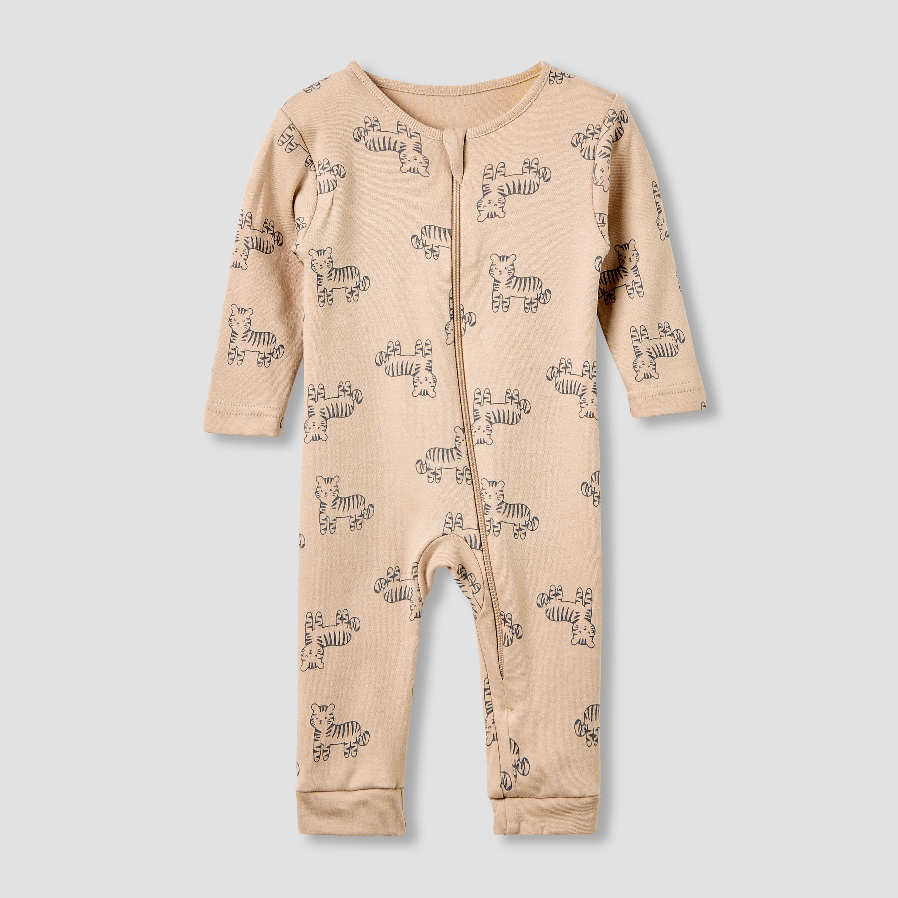 Juniors Round Neck Sleepsuit with Animal Print - Cotton - Long Sleeves - Set of 3-baby-boys-clothing-nightwear-sleepsuits-image-4