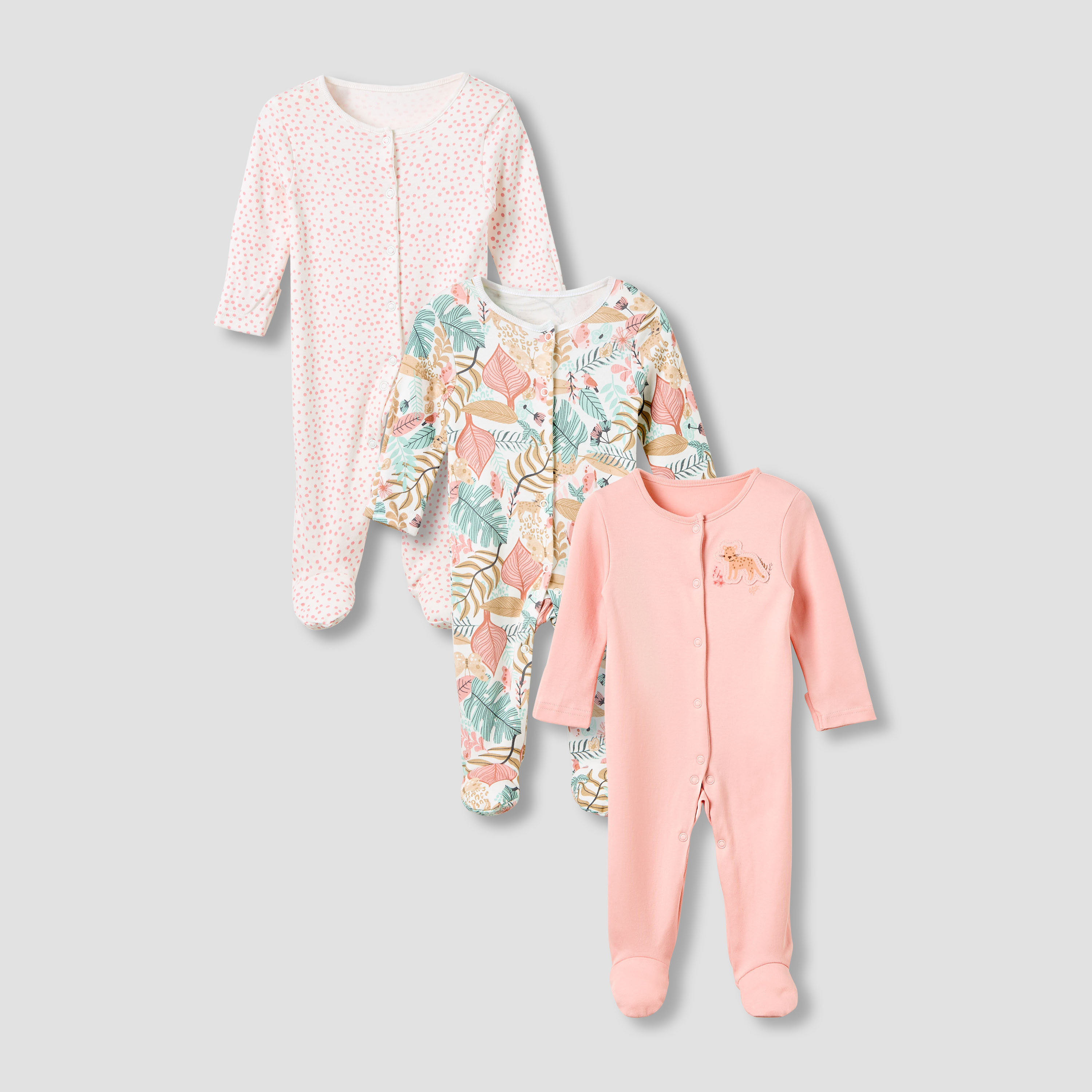 Juniors Crew Neck Sleepsuit with Print - Cotton - Long Sleeves - Set of 3-promo_babyshop_Buy2for115_QAT130126-image-1