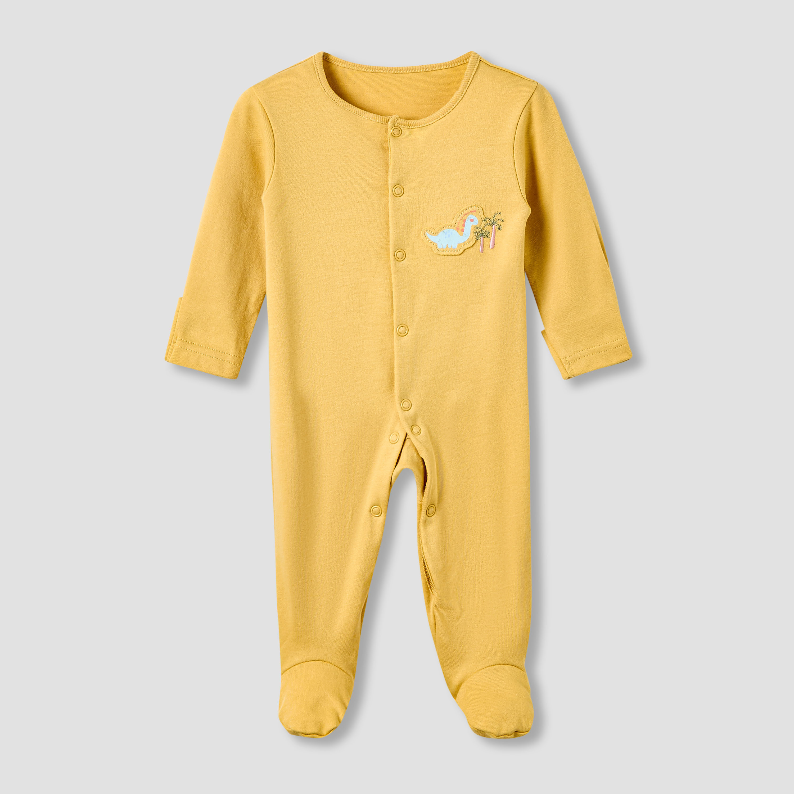 Juniors Crew Neck Sleepsuit with Dinosaur Print - Cotton - Long Sleeves - Set of 3-promo_babyshop_Buy2for115_QAT130126-image-2