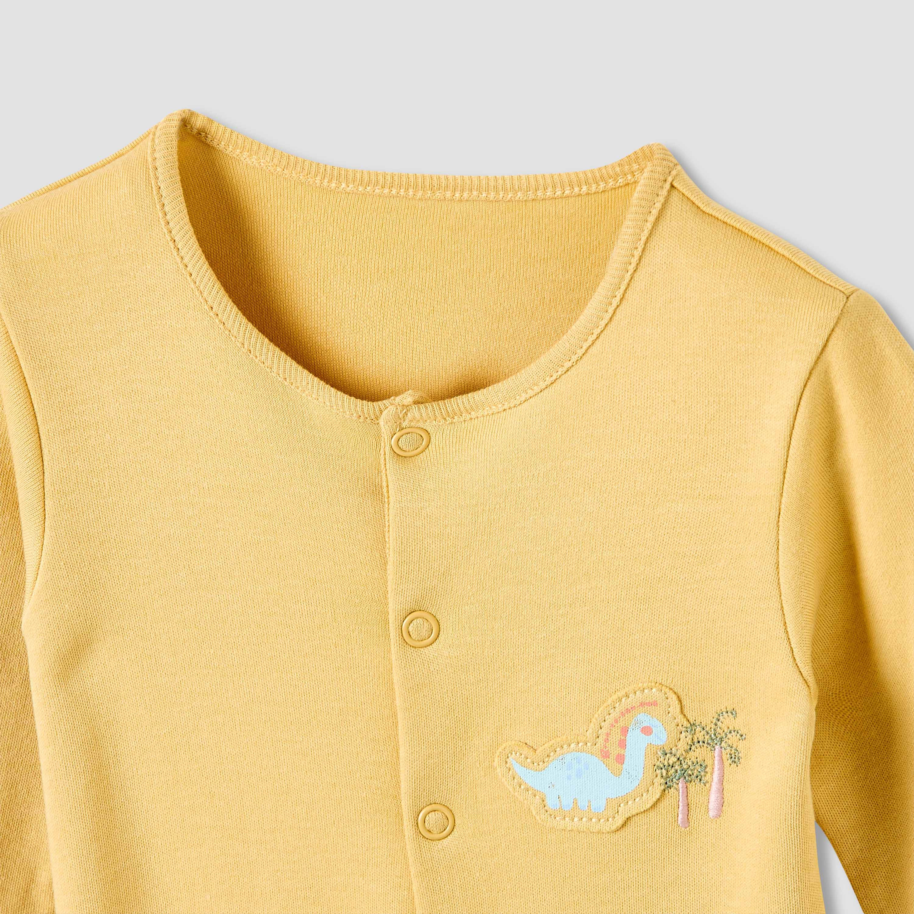 Juniors Crew Neck Sleepsuit with Dinosaur Print - Cotton - Long Sleeves - Set of 3-promo_babyshop_Buy2for115_QAT130126-image-5