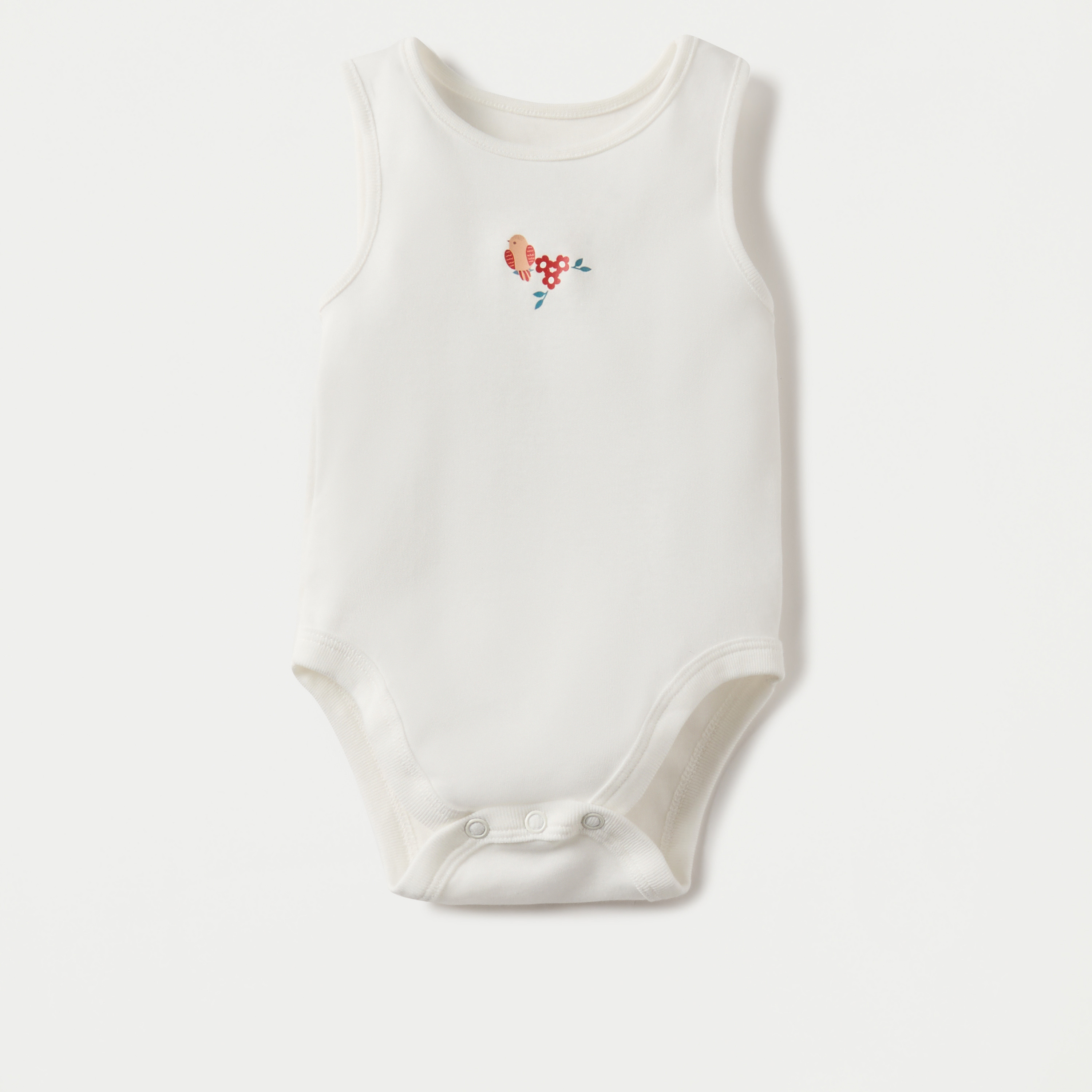 Juniors Printed Sleeveless Bodysuit with Button Closure - Set of 5-baby-girls-clothing-bodysuits-image-4
