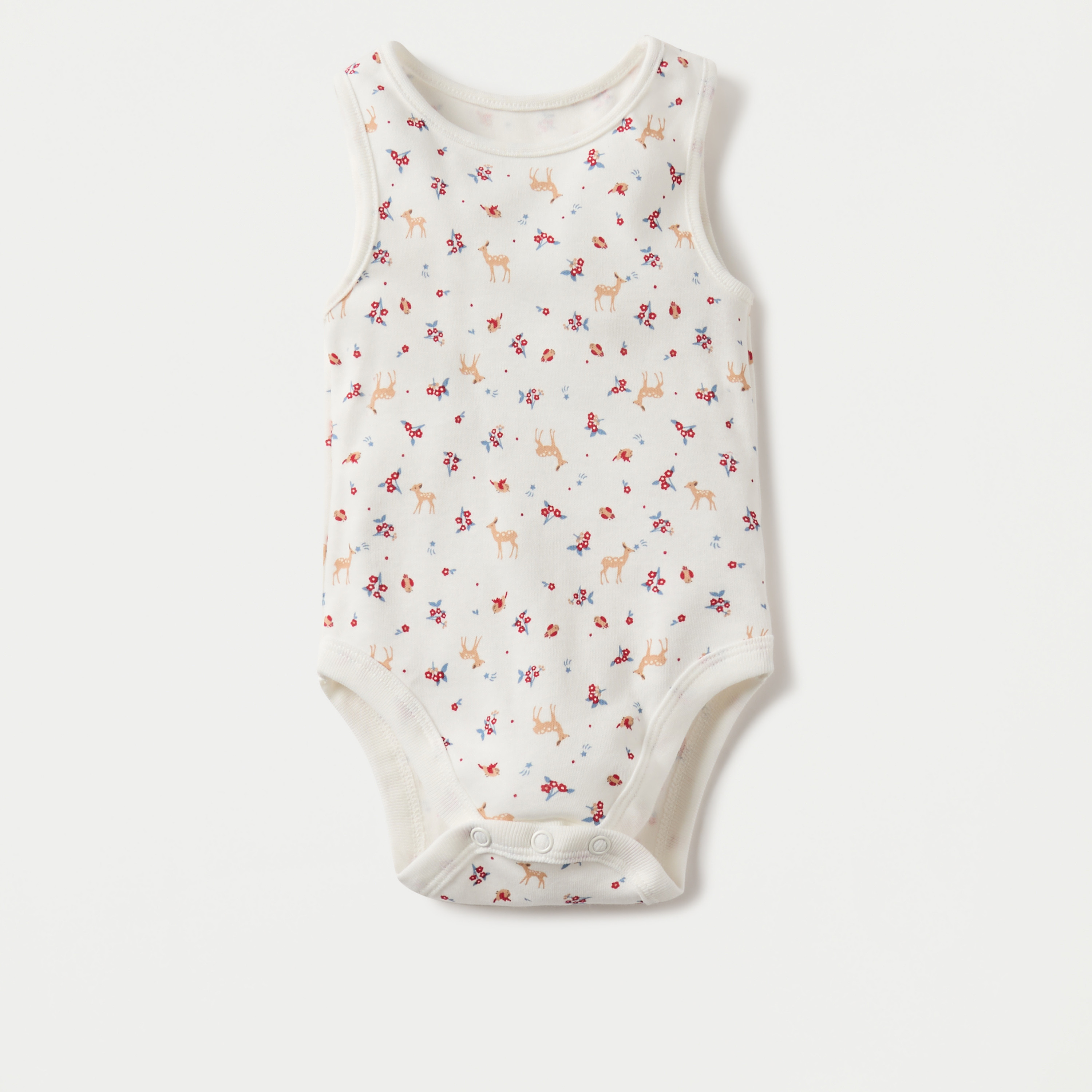 Juniors Printed Sleeveless Bodysuit with Button Closure - Set of 5-baby-girls-clothing-bodysuits-image-5
