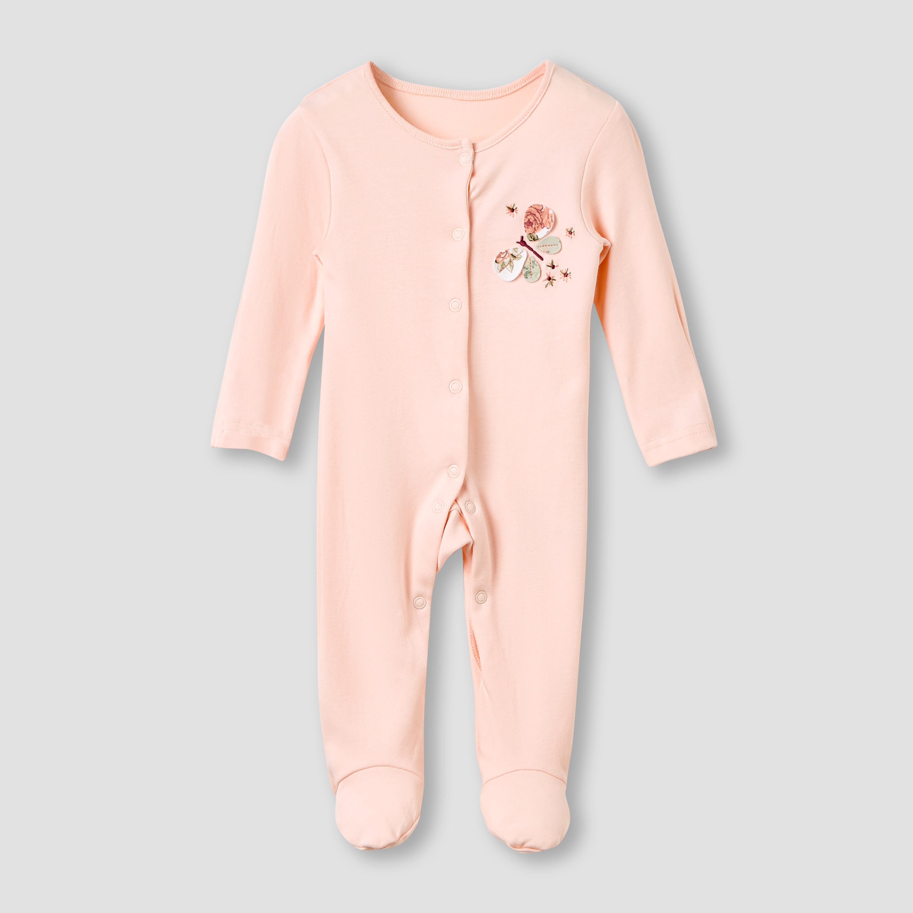 Juniors Crew Neck Sleepsuit with Floral Print - Cotton - Long Sleeves - Set of 3-promo_babyshop_Buy2for115_QAT130126-image-2
