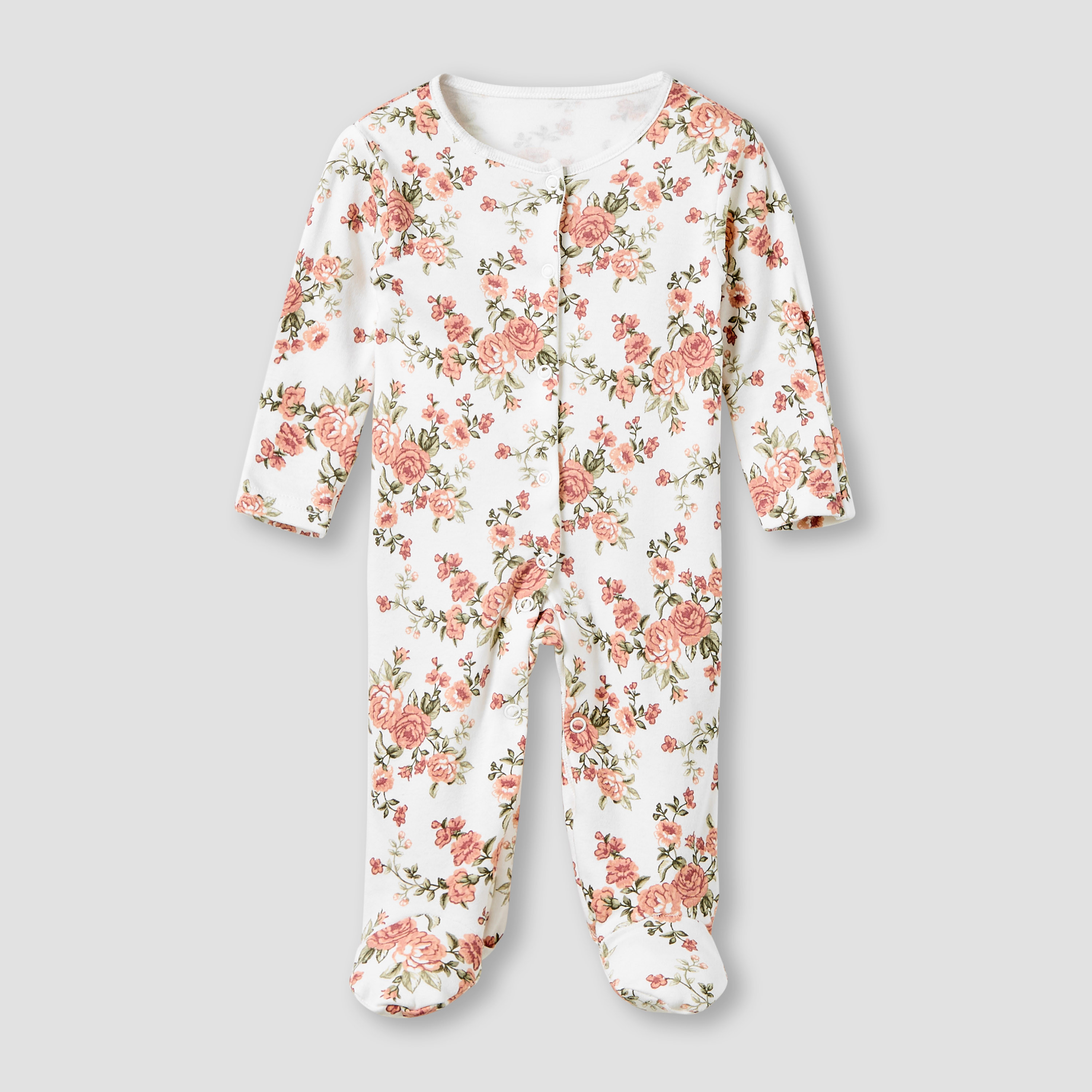 Juniors Crew Neck Sleepsuit with Floral Print - Cotton - Long Sleeves - Set of 3-promo_babyshop_Buy2for115_QAT130126-image-4
