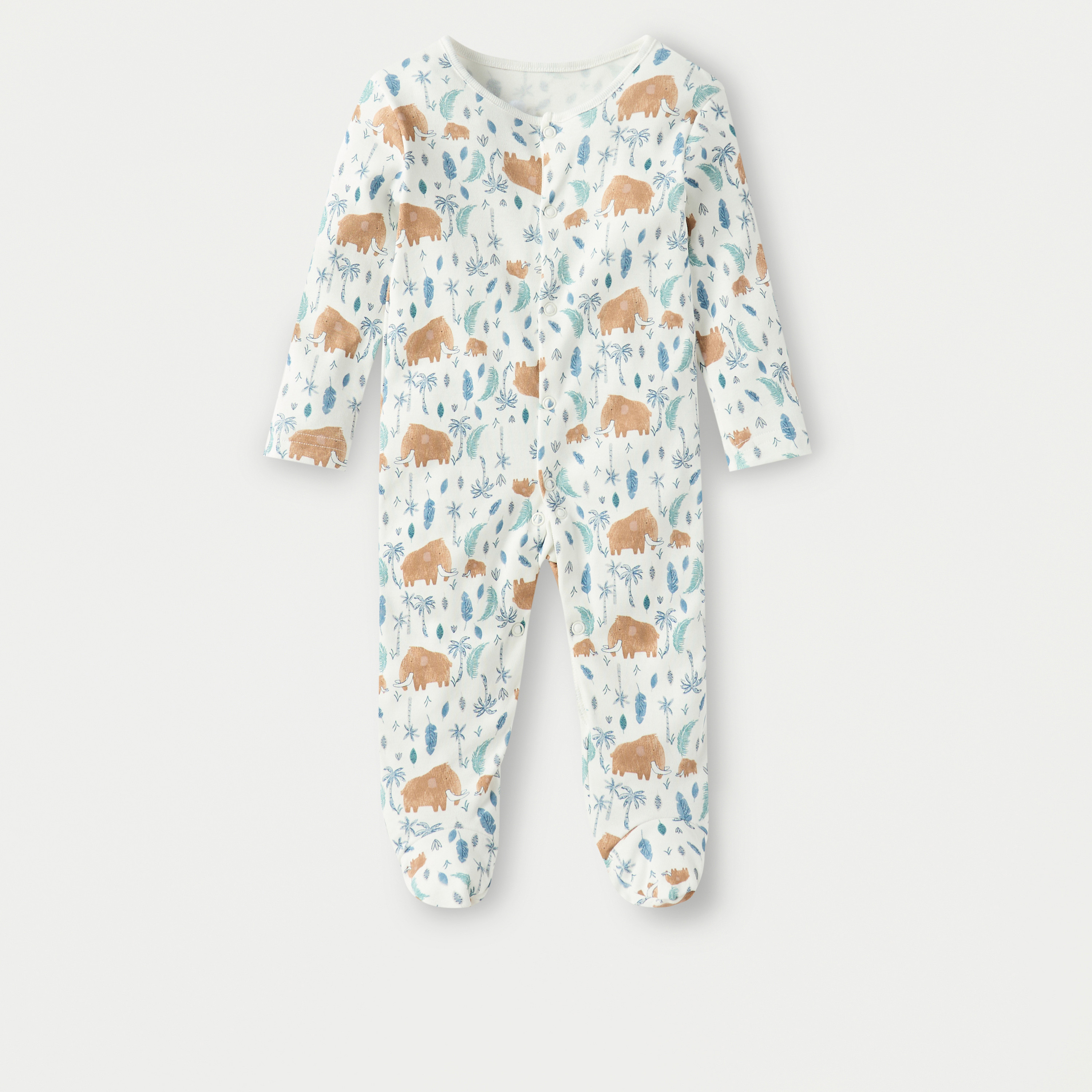Juniors Printed Closed Feet Sleepsuit with Long Sleeves and Zip Closure - Set of 5-baby-boys-clothing-nightwear-sleepsuits-image-2