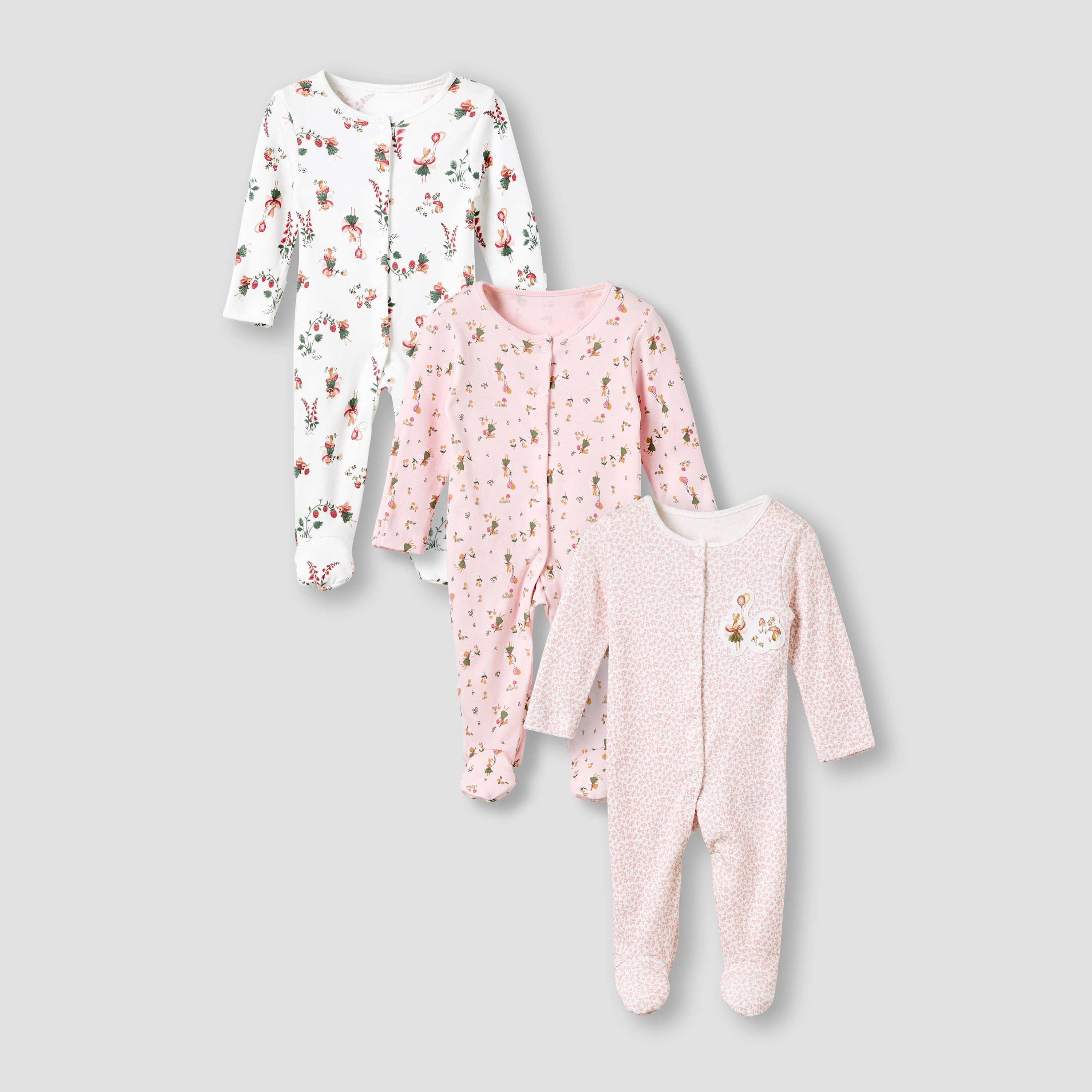 Juniors Crew Neck Sleepsuit with Print - Cotton - Long Sleeves - Set of 3-promo_babyshop_Buy2for115_QAT130126-image-1