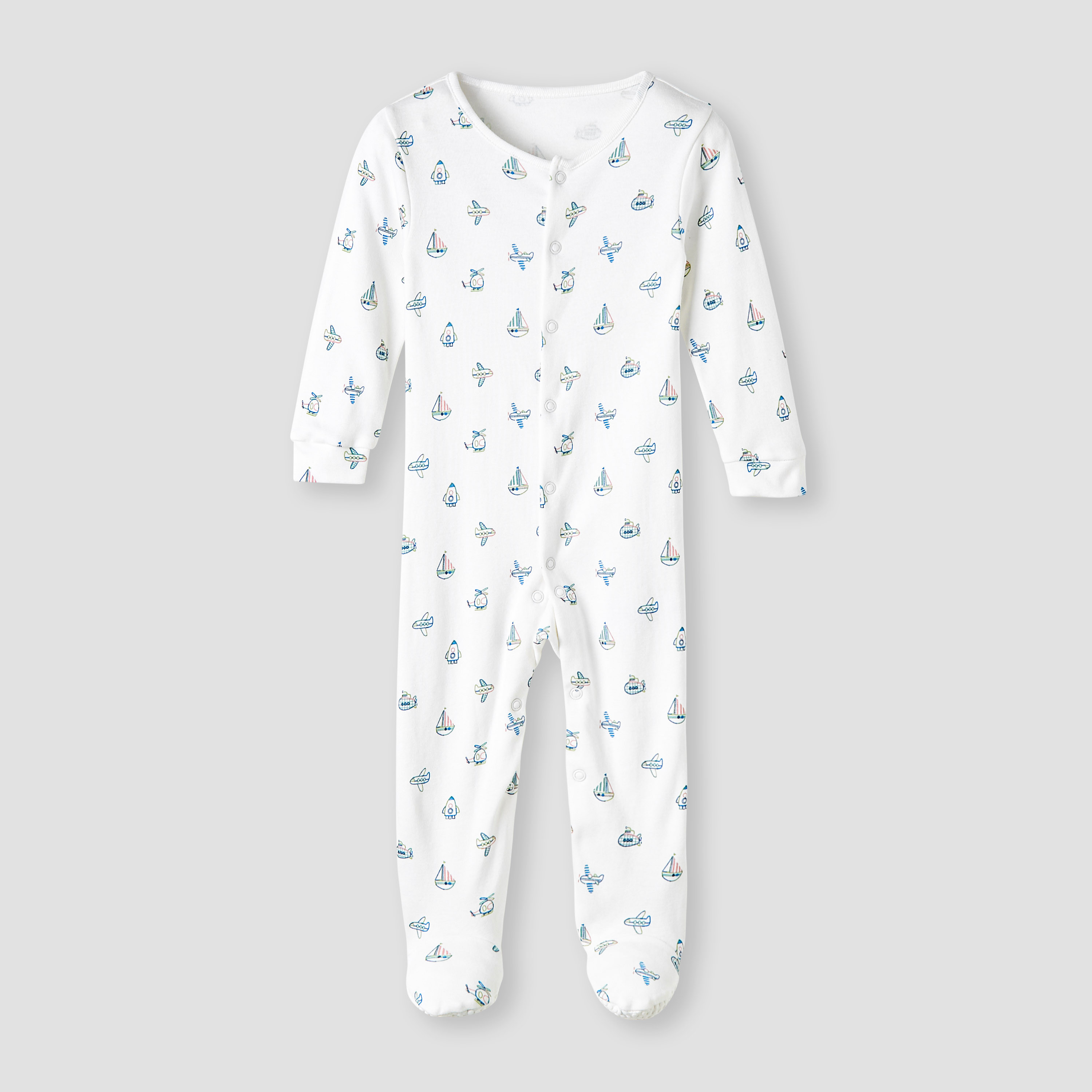 Juniors Round Neck Sleepsuit with Snap Button Closure - Cotton - Long Sleeves-promo_babyshop_Buy2for115_QAT130126-image-4