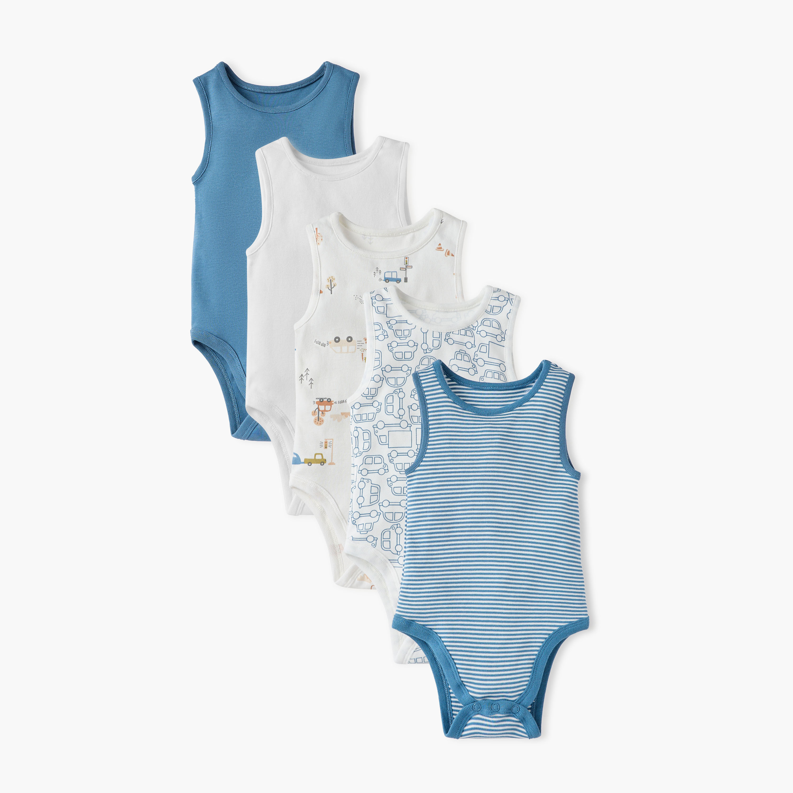 Juniors Printed Sleeveless Bodysuit - Set of 5-promo_babyshop_Buy2for115_KSA130126-image-1