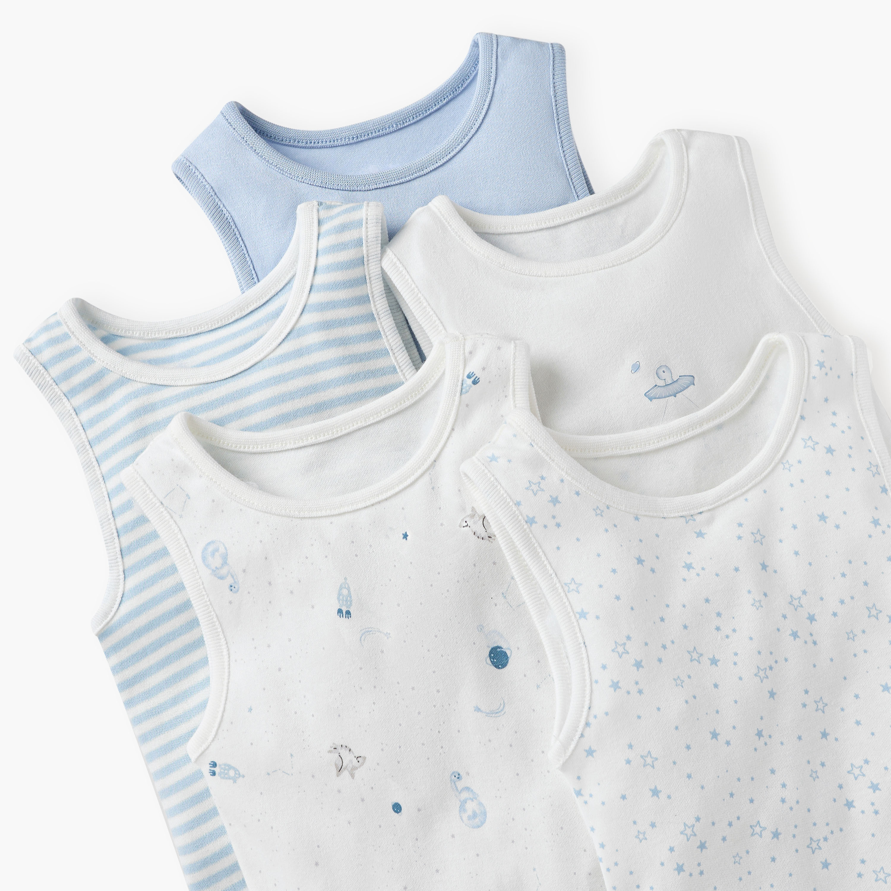 Juniors Printed Sleeveless Bodysuit - Set of 5-baby-boys-clothing-bodysuits-image-7