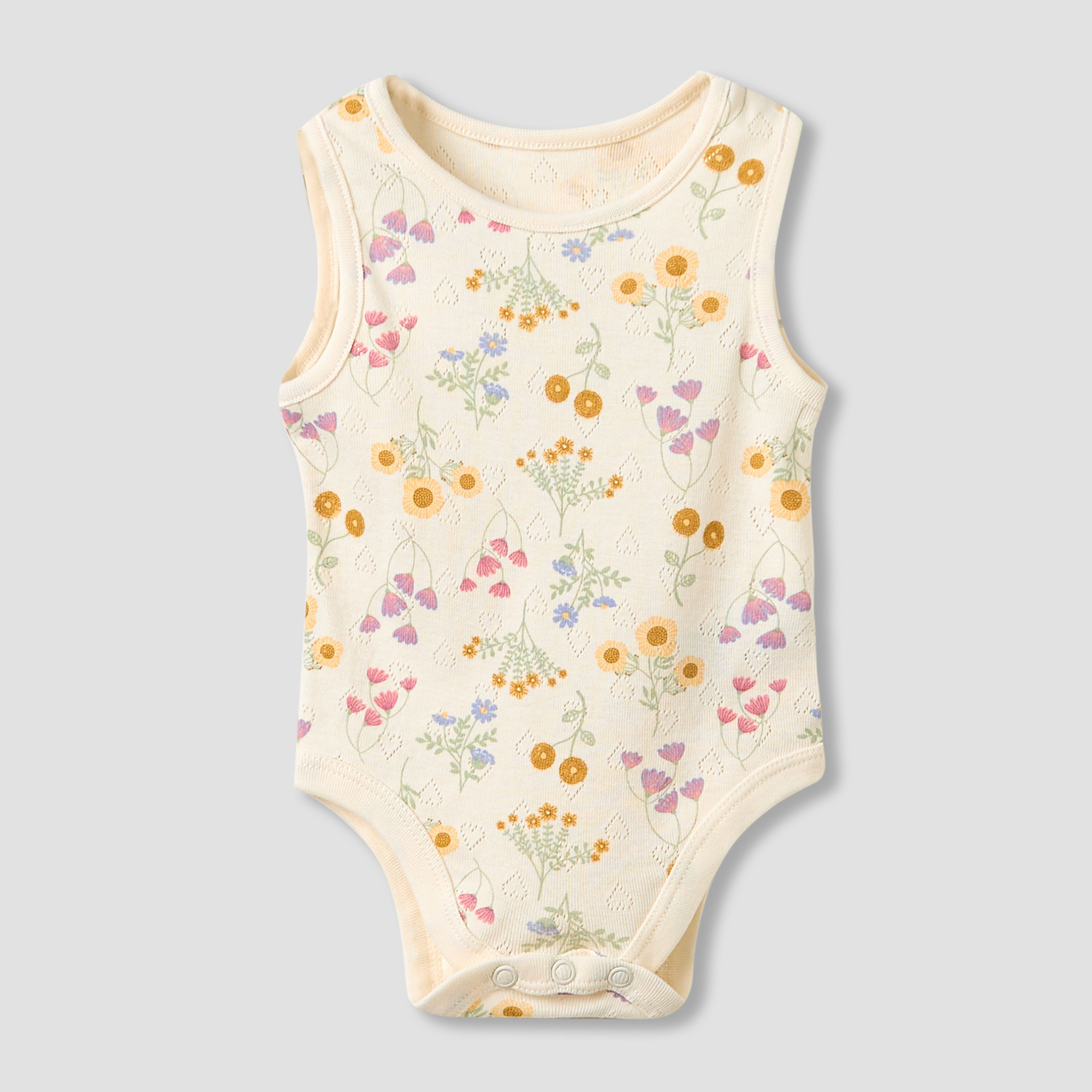 Set of 5, Juniors Cotton Crew Neck Sleeveless Bodysuit with Floral Print-promo_babyshop_Buy2for115_UAE130126-image-6