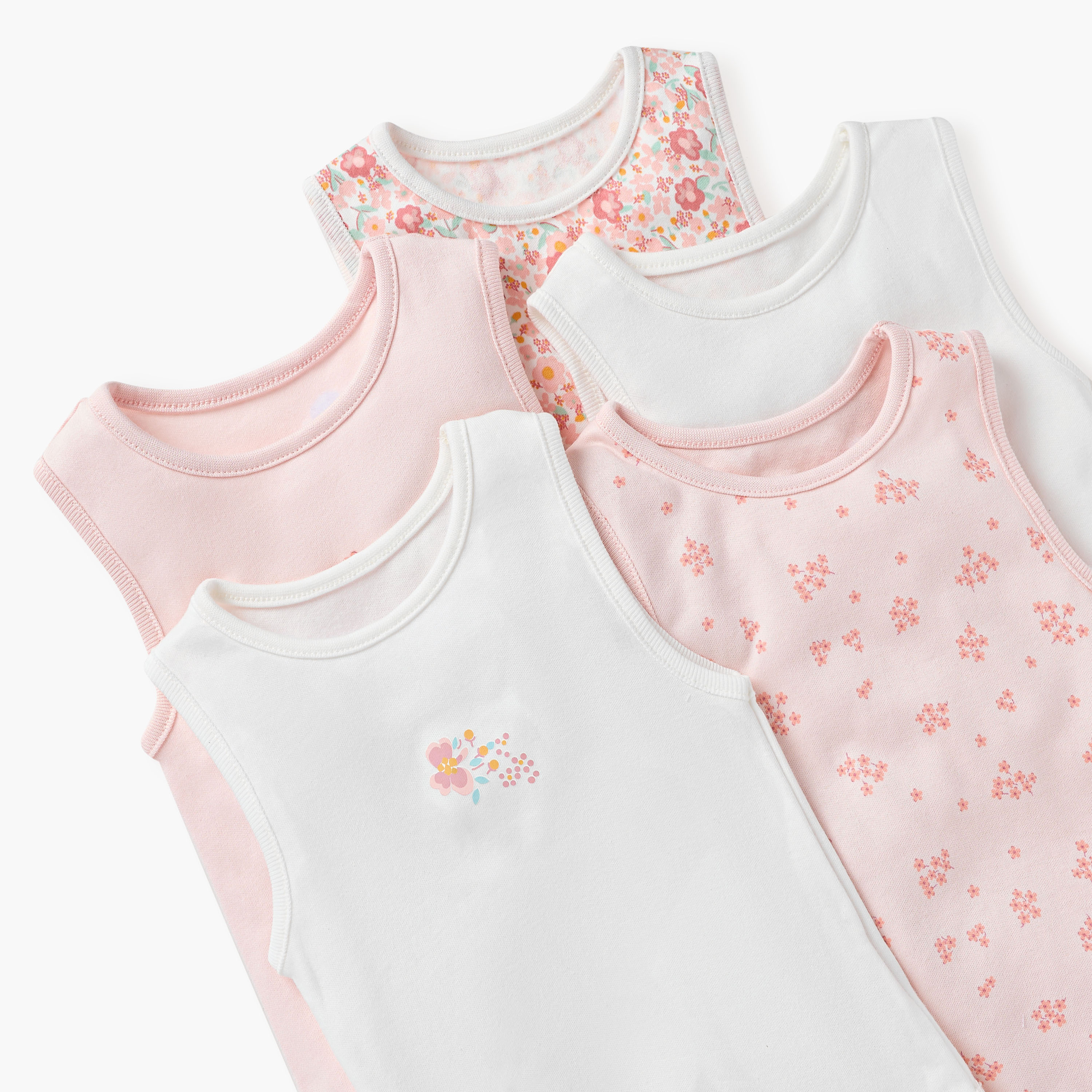 Juniors Floral Print Sleeveless Bodysuit - Set of 5-promo_babyshop_Buy2for1025_KWT130126-image-7