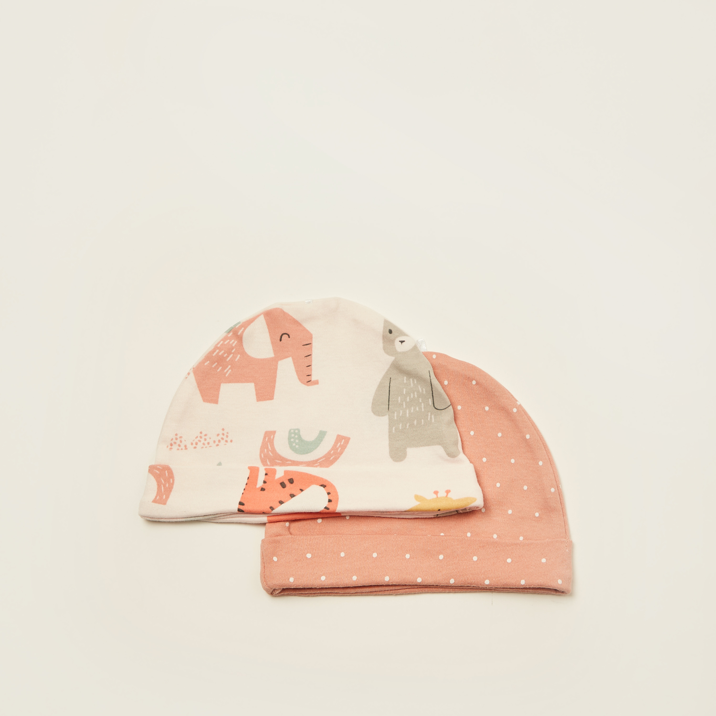 Juniors Printed Beanie - Set of 2-baby-girls-accessories-caps-image-1