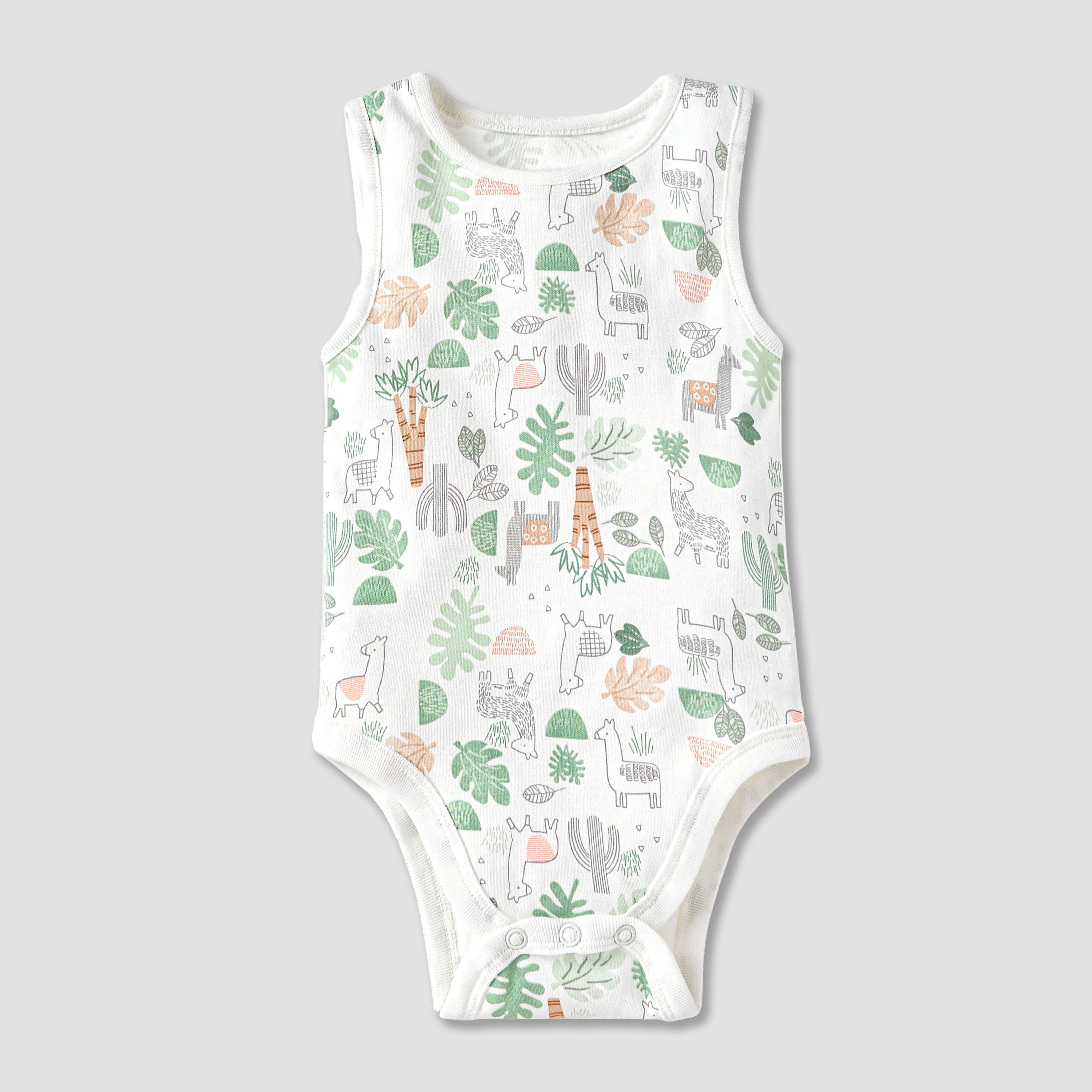 Juniors Printed Sleeveless Bodysuit with - Set of 5-baby-girls-clothing-bodysuits-image-3