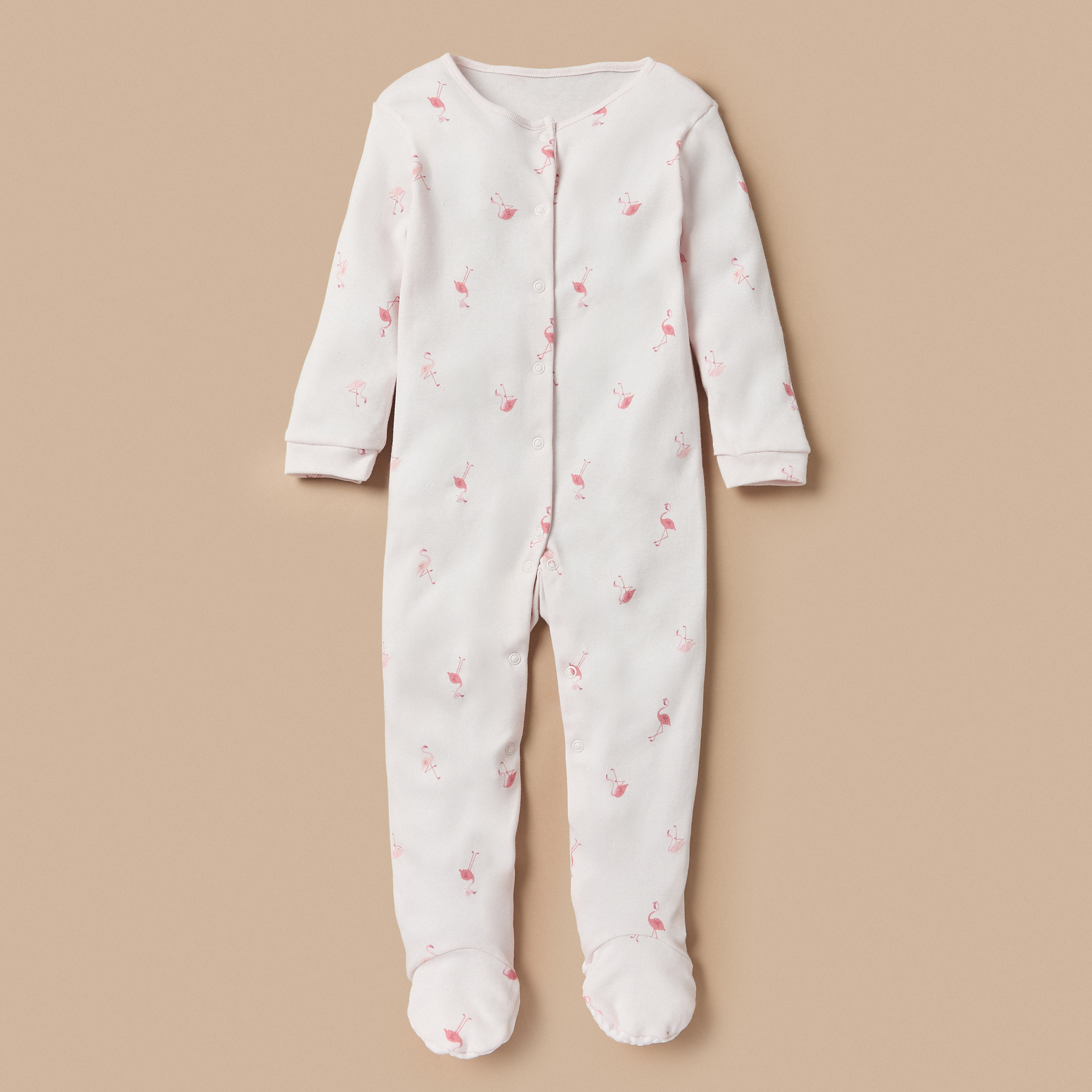 Set of 3 - Juniors Printed Closed Feet Sleepsuit with Long Sleeves-baby-girls-clothing-nightwear-sleepsuits-image-2