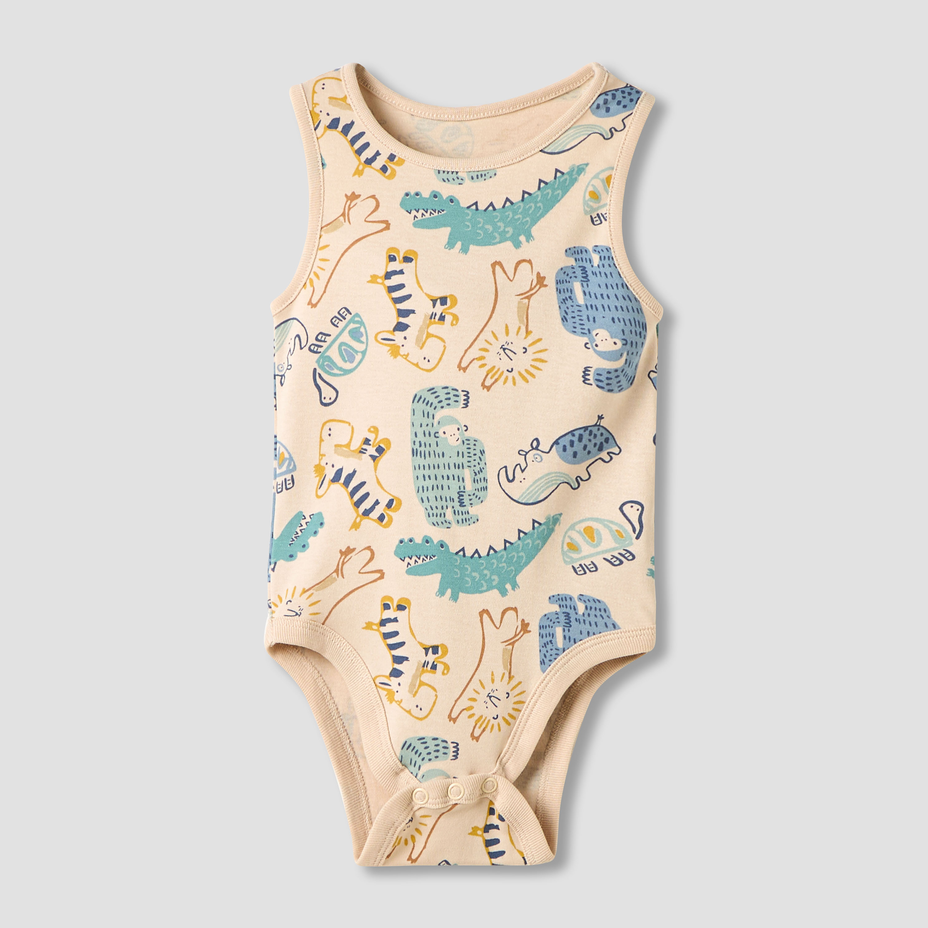 Juniors Printed Sleeveless Bodysuit - Set of 5-baby-boys-clothing-bodysuits-image-2