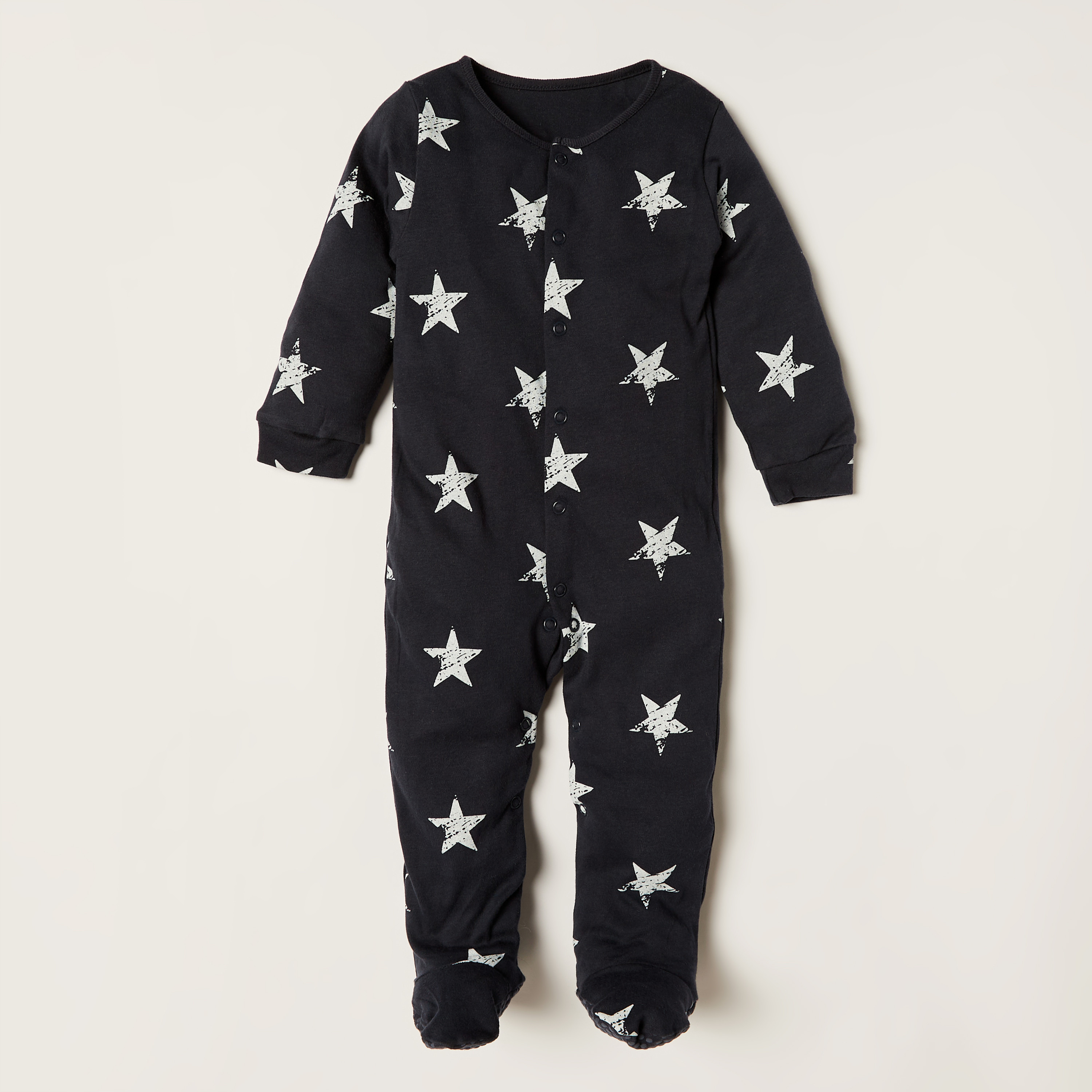 Juniors Printed Sleepsuit with Long Sleeves and Button Closure - Set of 3-baby-boys-clothing-nightwear-sleepsuits-image-3
