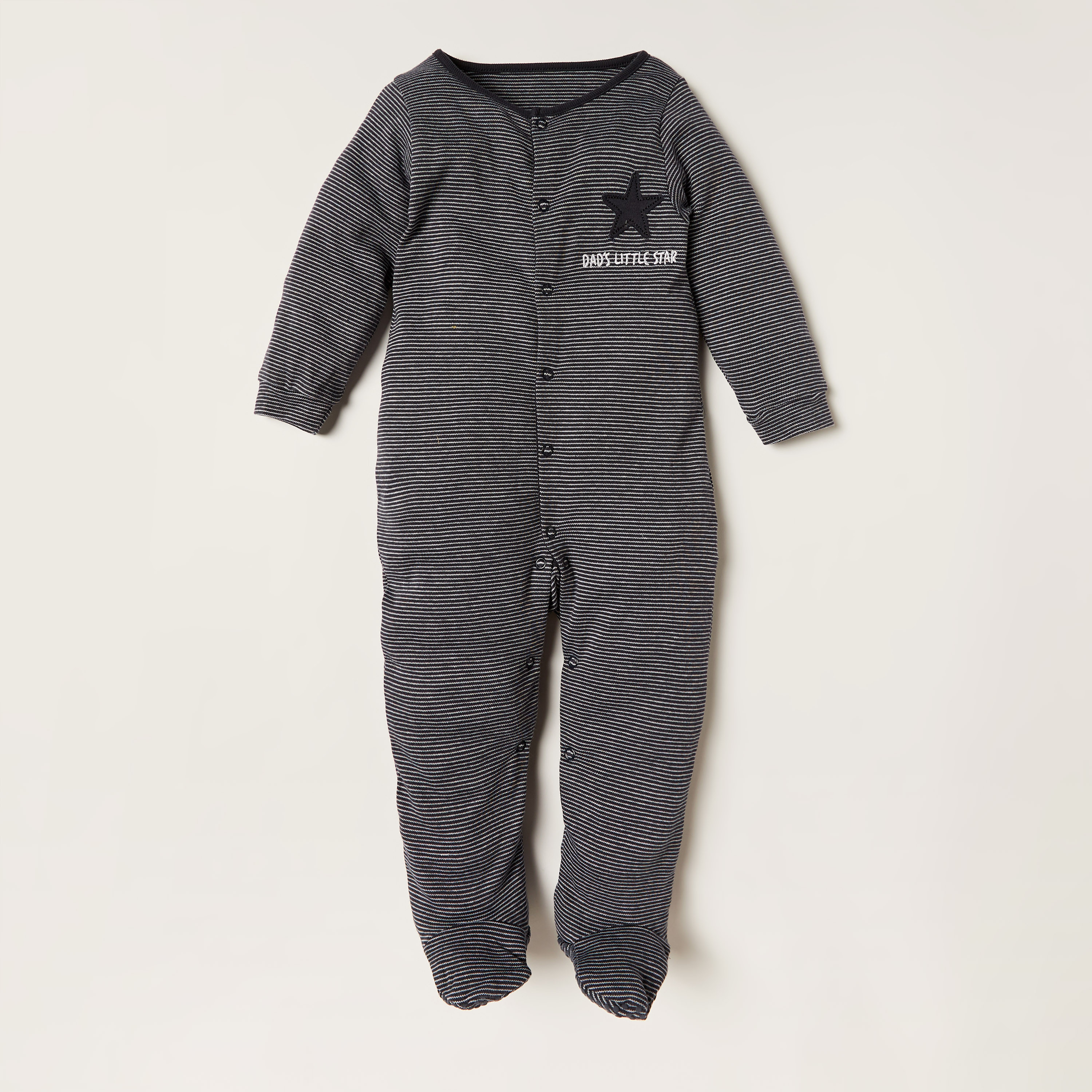 Juniors Printed Sleepsuit with Long Sleeves and Button Closure - Set of 3-baby-boys-clothing-nightwear-sleepsuits-image-4
