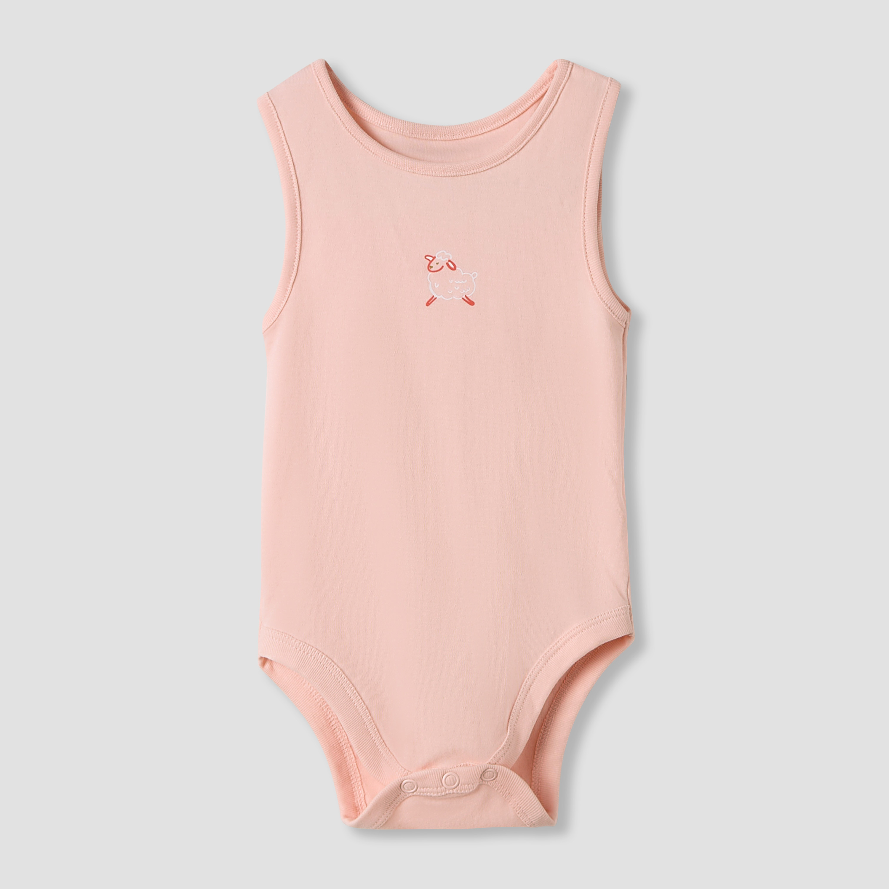 Juniors Round Neck Bodysuit with Snap Button Closure - Cotton - Sleeveless - Set of 7-baby-boys-clothing-multipacks-image-4
