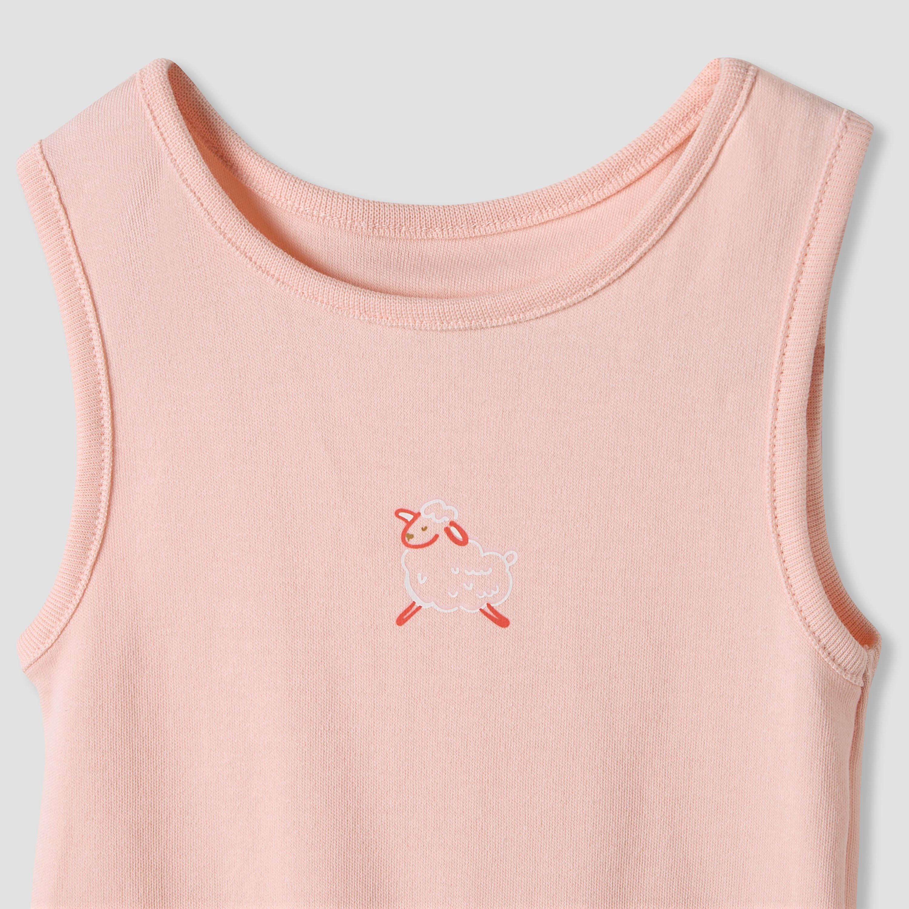 Juniors Round Neck Bodysuit with Snap Button Closure - Cotton - Sleeveless - Set of 7-baby-boys-clothing-multipacks-image-6