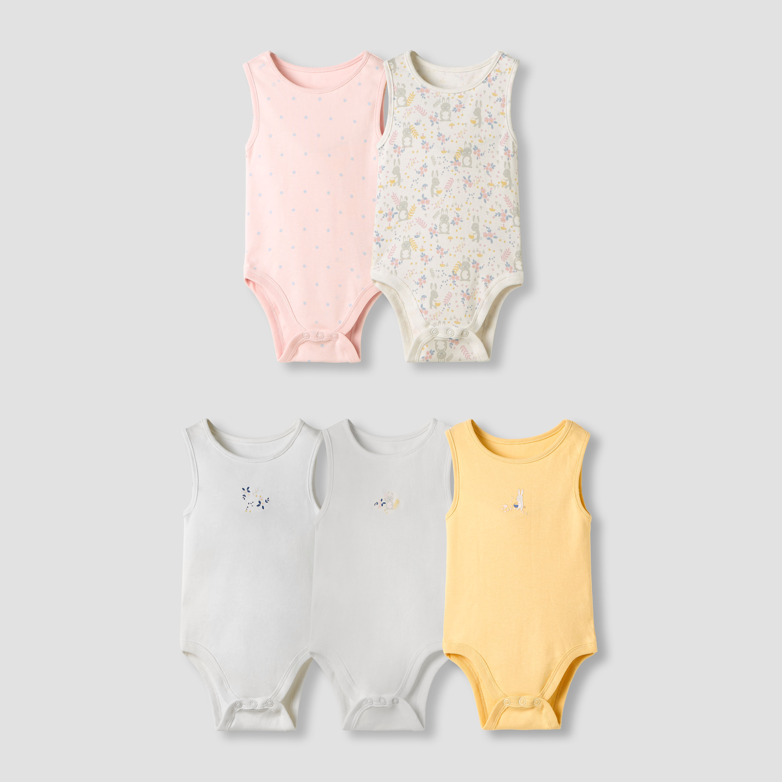 Juniors Printed Sleeveless Bodysuit - Set of 5-promo_babyshop_Buy2for115_OMN130126-image-1