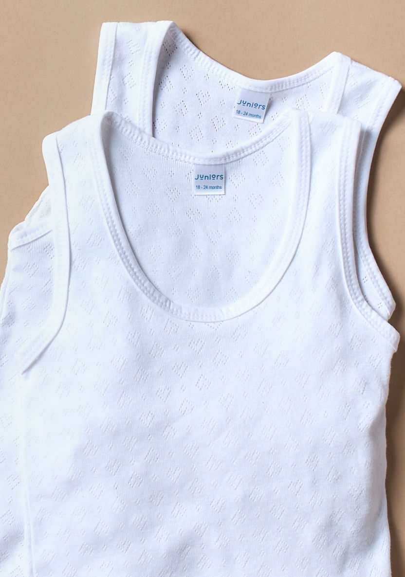 Juniors Solid Sleeveless Vest - Set of 2-Innerwear-image-1