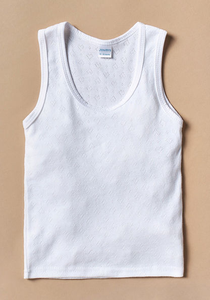 Juniors Solid Sleeveless Vest - Set of 2-Innerwear-image-3