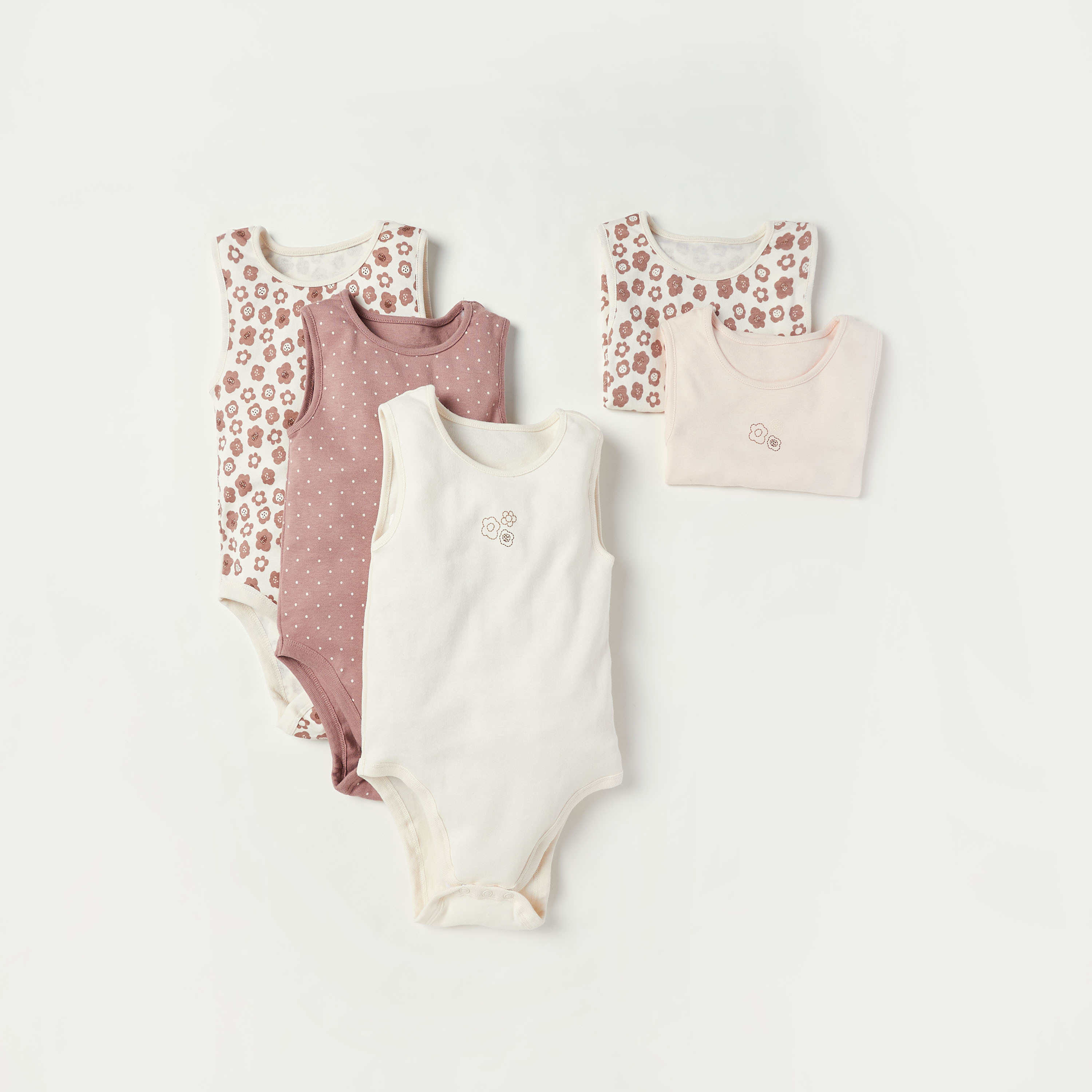 Juniors Assorted Bodysuit with Snap Button Closure - Set of 5-baby-boys-clothing-multipacks-image-1
