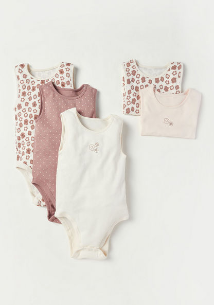 Juniors Assorted Bodysuit with Snap Button Closure - Set of 5-Bodysuits-image-0