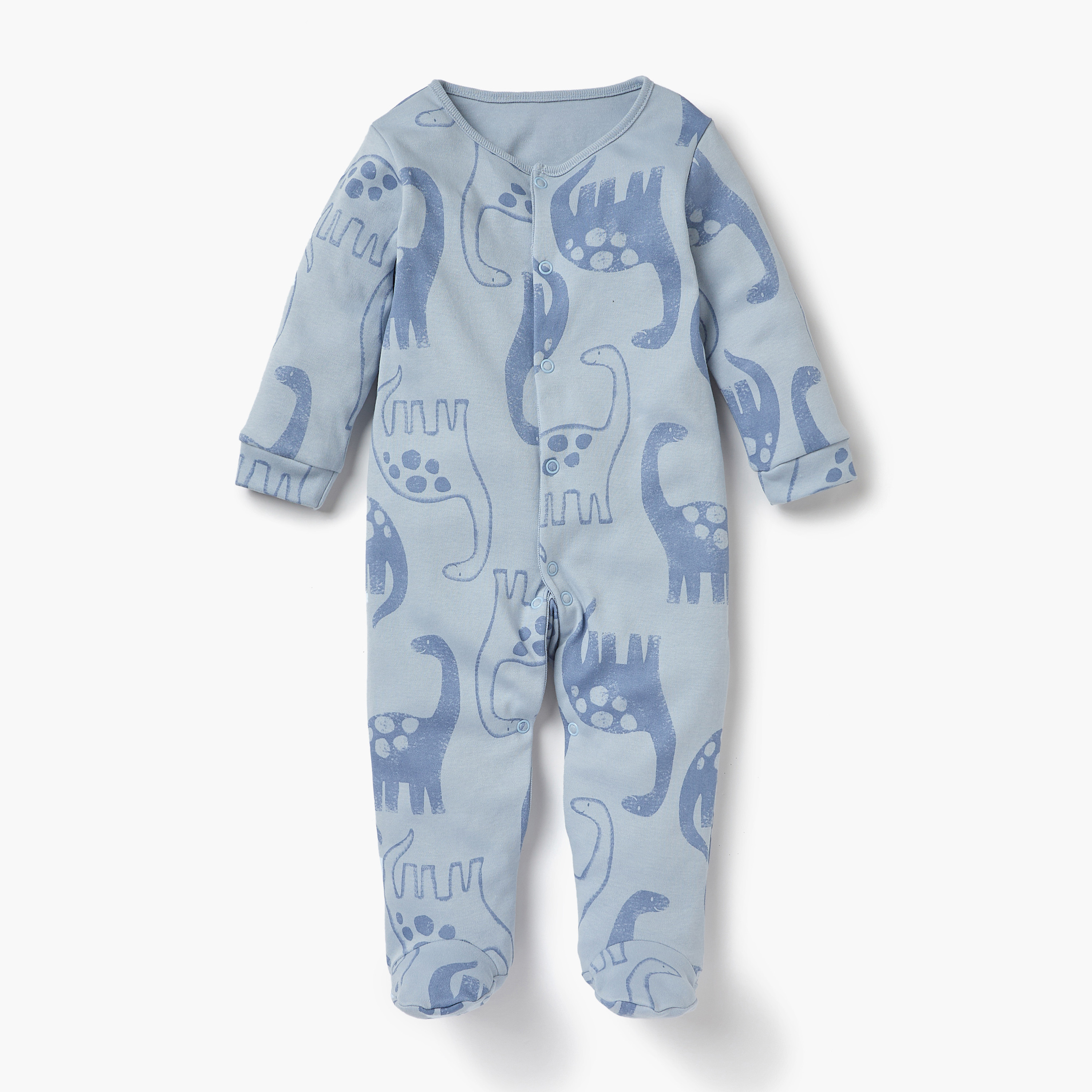 Juniors Dinosaur Print Sleepsuit with Long Sleeves - Set of 3-baby-boys-clothing-nightwear-sleepsuits-image-3