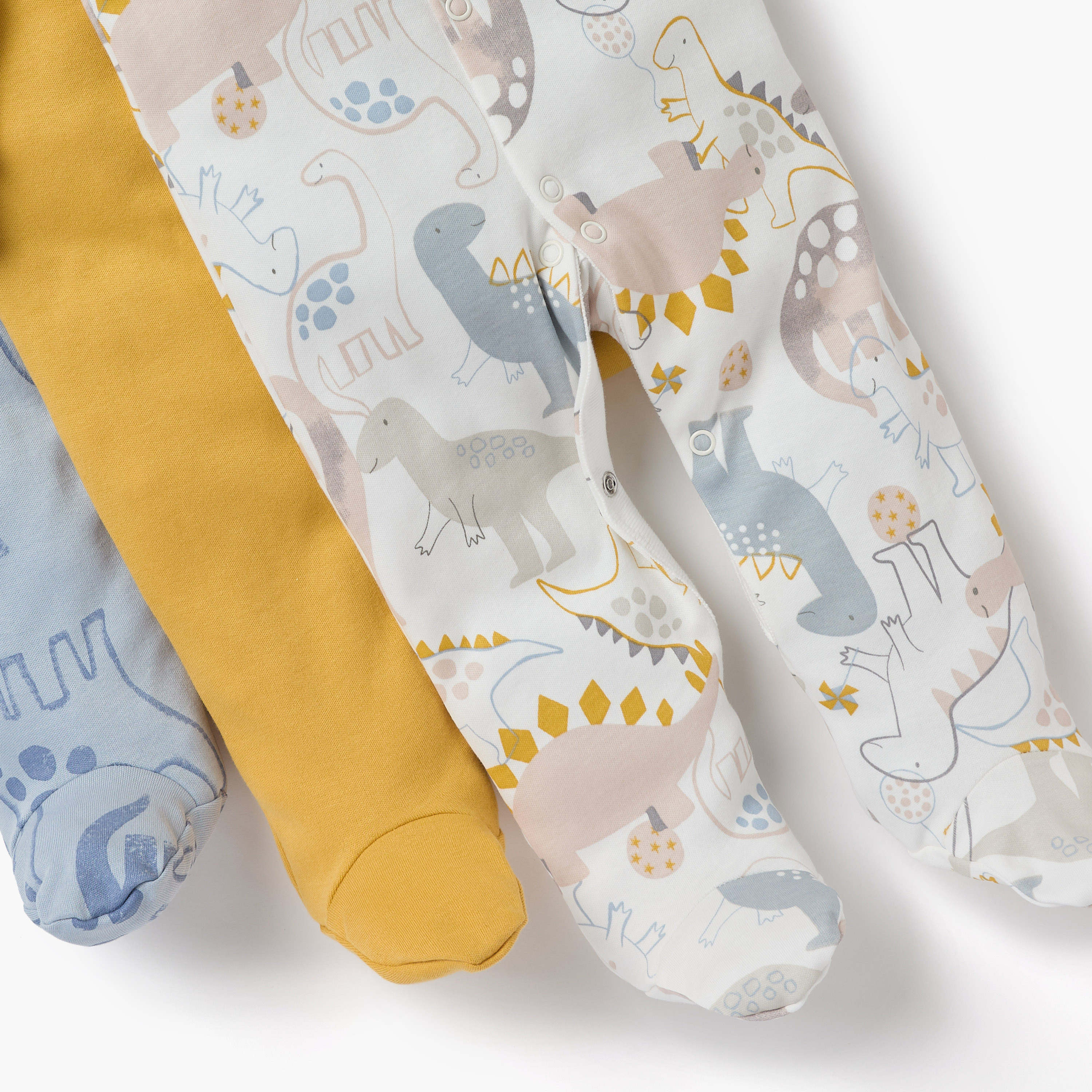 Juniors Dinosaur Print Sleepsuit with Long Sleeves - Set of 3-baby-boys-clothing-nightwear-sleepsuits-image-6