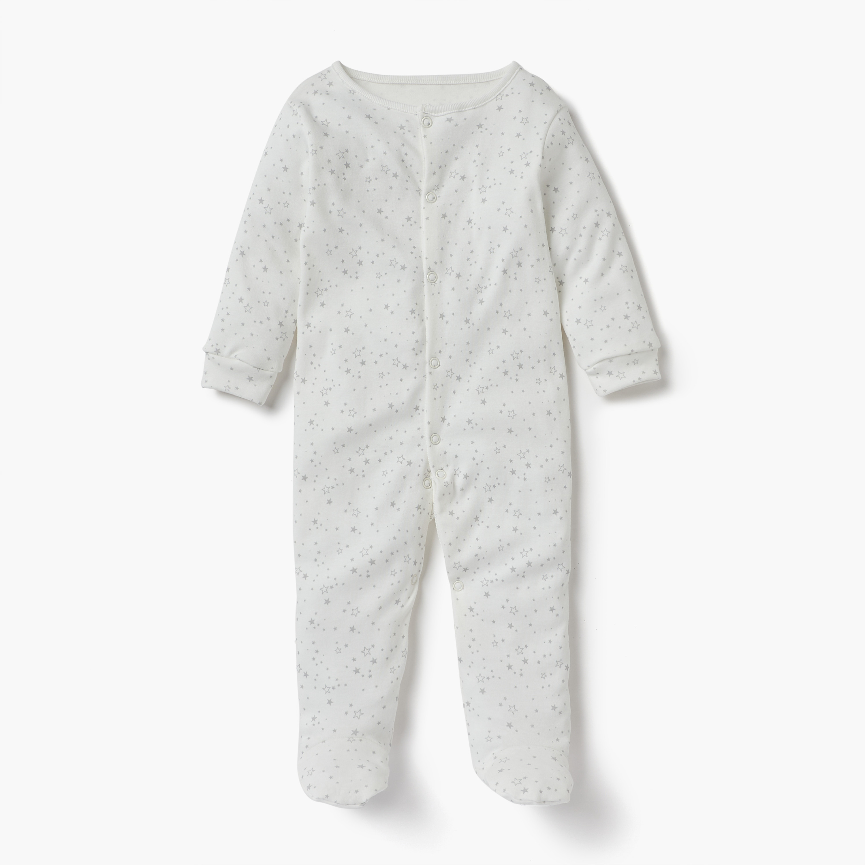Juniors Printed Sleepsuit with Long Sleeves and Button Closure - Set of 3-baby-boys-clothing-nightwear-sleepsuits-image-2