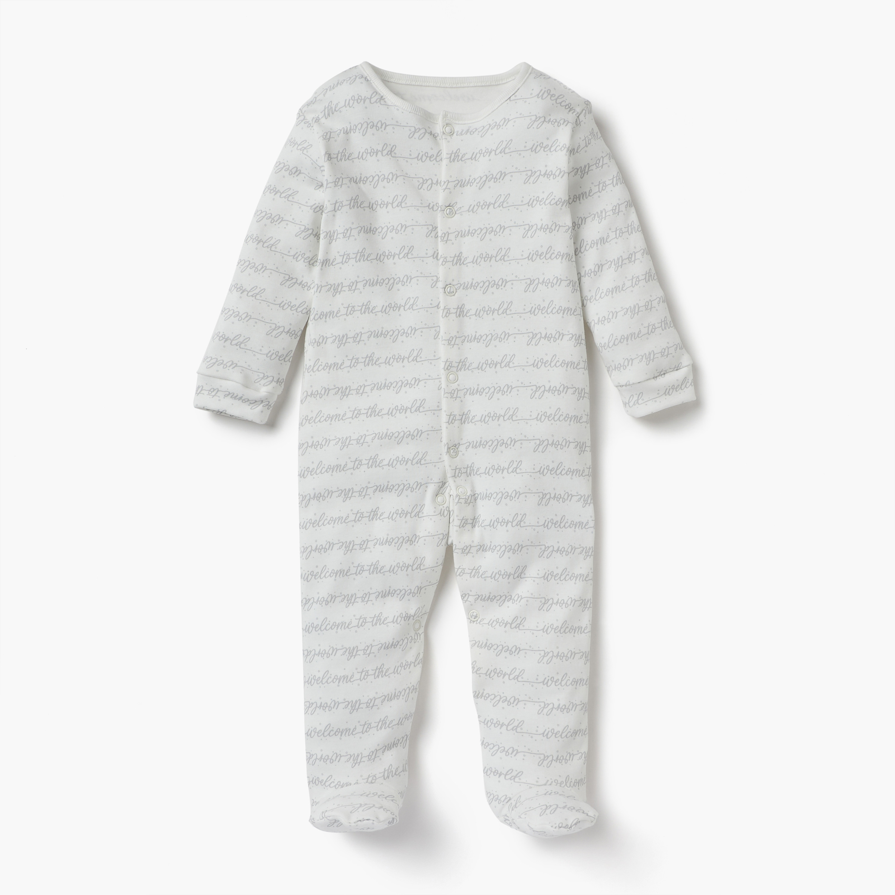 Juniors Printed Sleepsuit with Long Sleeves and Button Closure - Set of 3-baby-boys-clothing-nightwear-sleepsuits-image-3