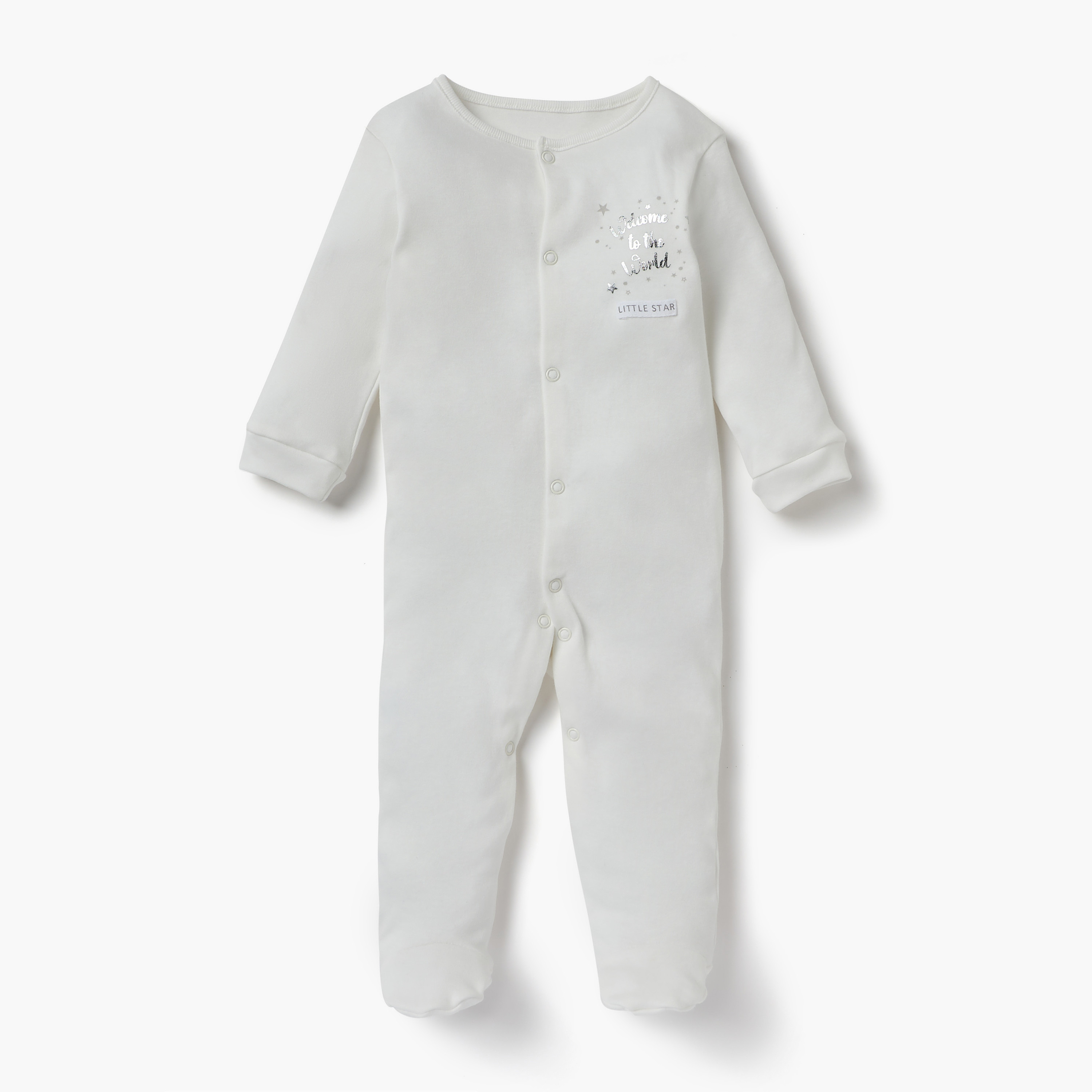 Juniors Printed Sleepsuit with Long Sleeves and Button Closure - Set of 3-baby-boys-clothing-nightwear-sleepsuits-image-4