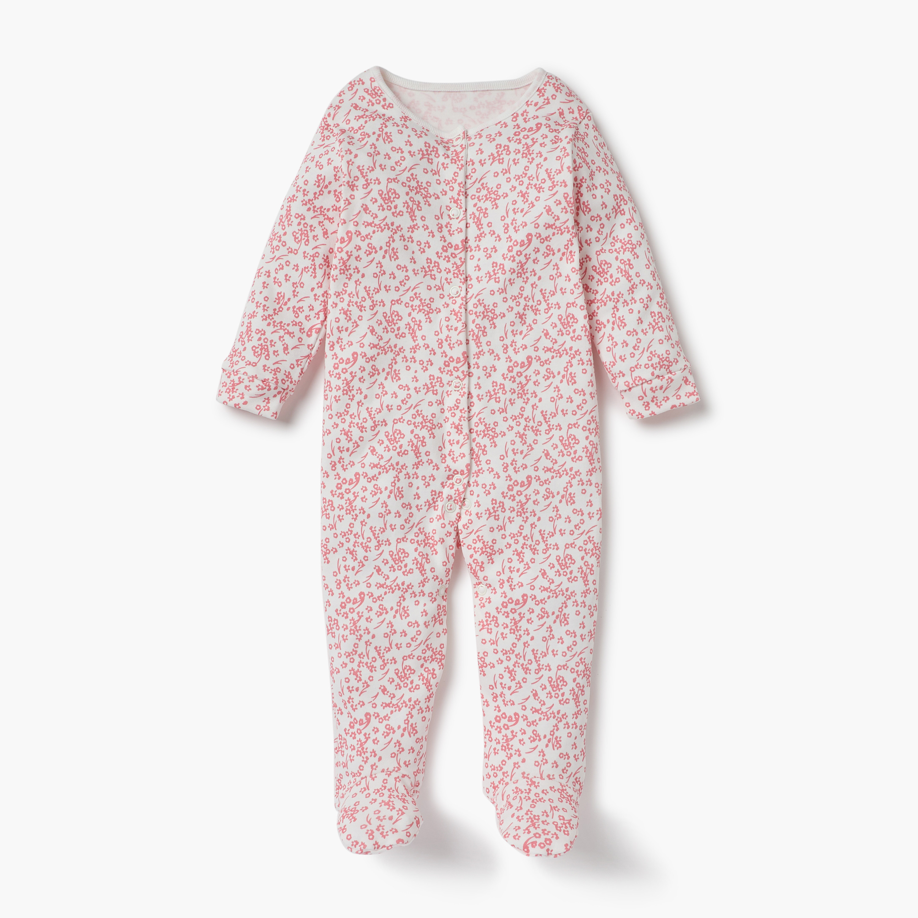Juniors Printed Sleepsuit with Long Sleeves and Button Closure - Set of 3-promo_babyshop_Buy2for1025_KWT130126-image-2