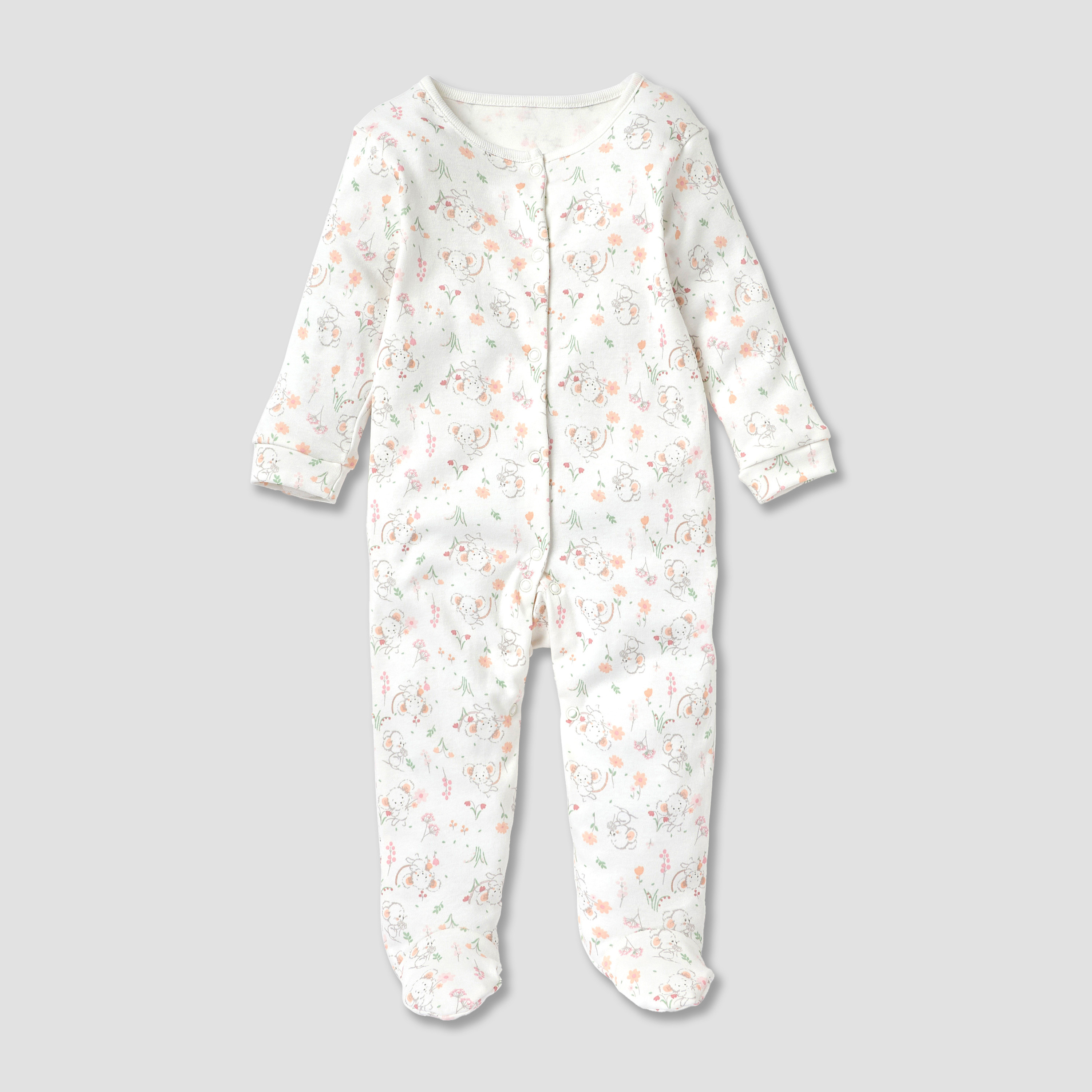 Juniors Assorted Closed Feet Sleepsuit - Set of 3-baby-girls-clothing-nightwear-sleepsuits-image-3