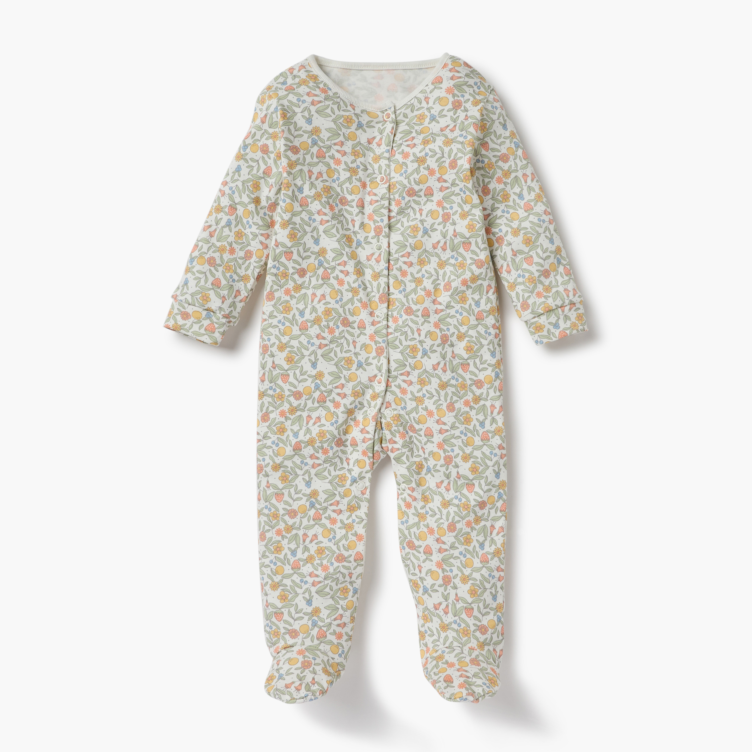 Juniors Printed Sleepsuit with Long Sleeves and Button Closure - Set of 3-baby-girls-clothing-nightwear-sleepsuits-image-3
