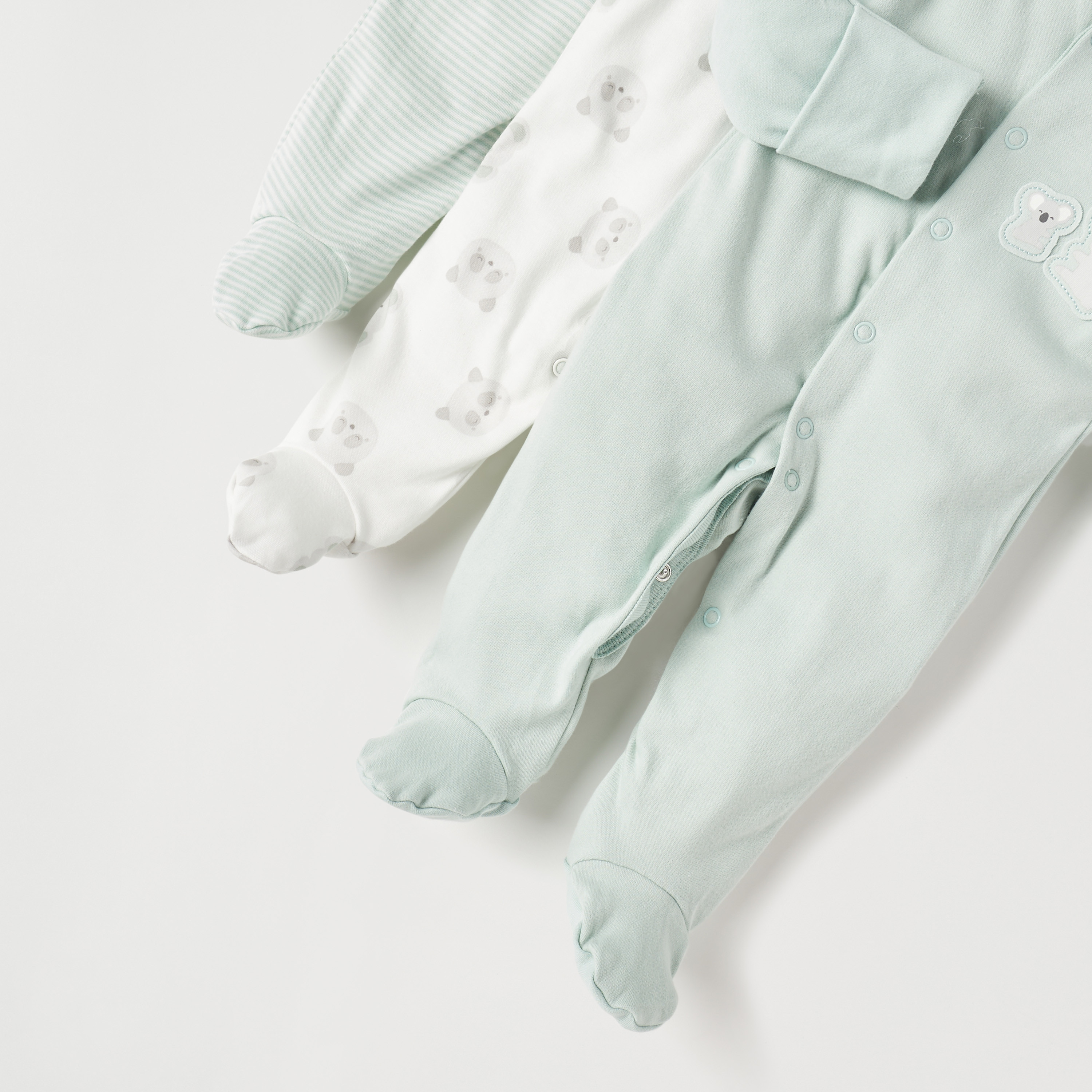 بدلة نوم بأقدام مغلقة وأزرار إغلاق وطبعات من جونيورز - طقم من 3 قطع-baby-boys-clothing-nightwear-sleepsuits-image-6