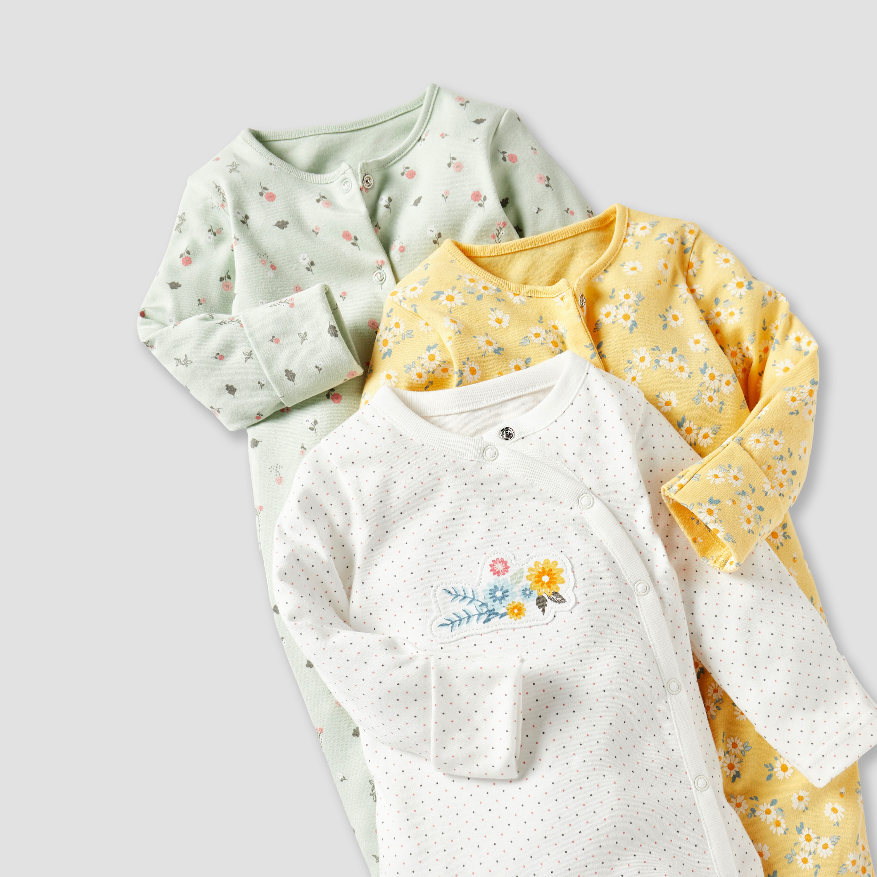 Juniors Printed Sleepsuit - Set of 3-baby-girls-clothing-nightwear-sleepsuits-image-6