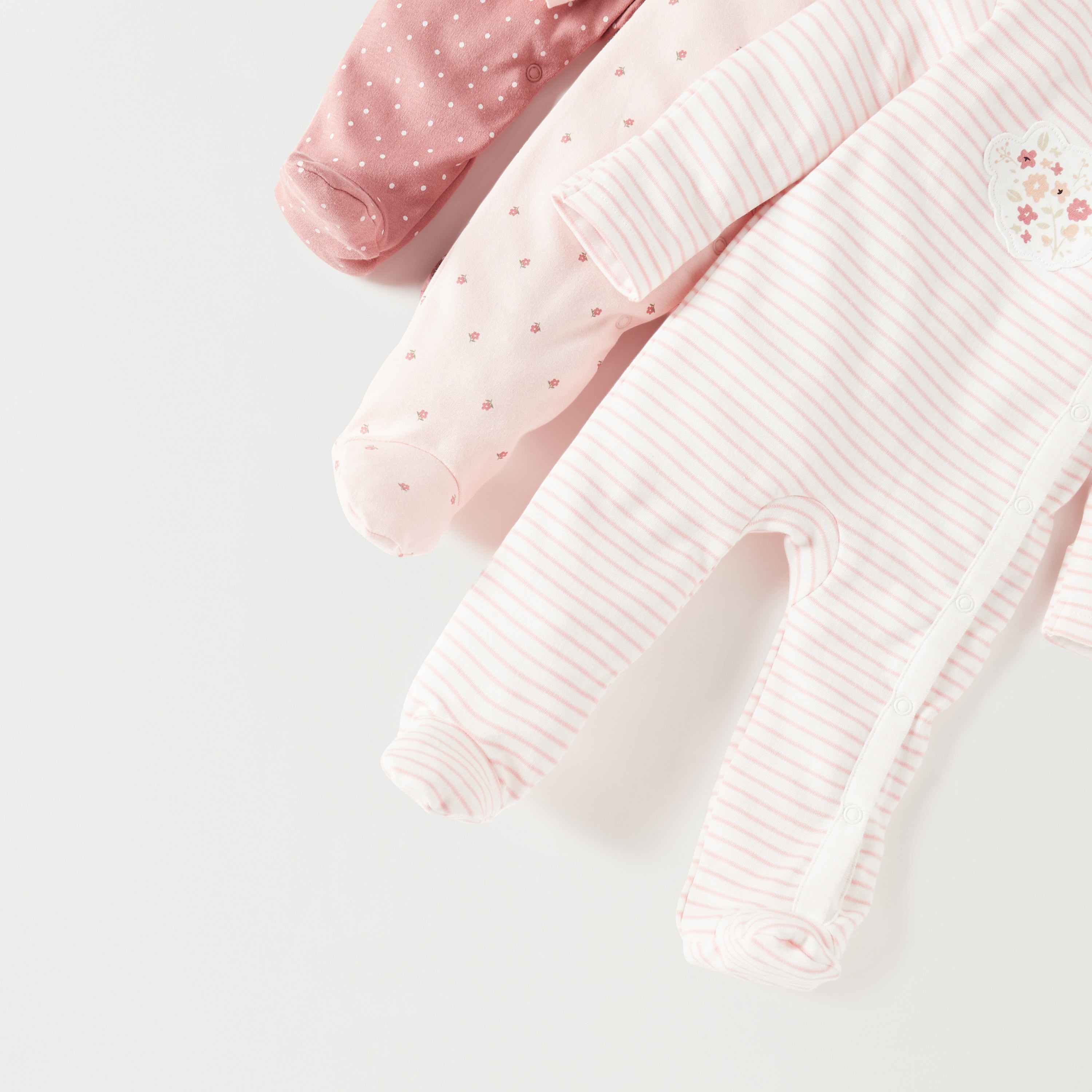 Juniors Printed Sleepsuit - Set of 3-baby-girls-clothing-nightwear-sleepsuits-image-3