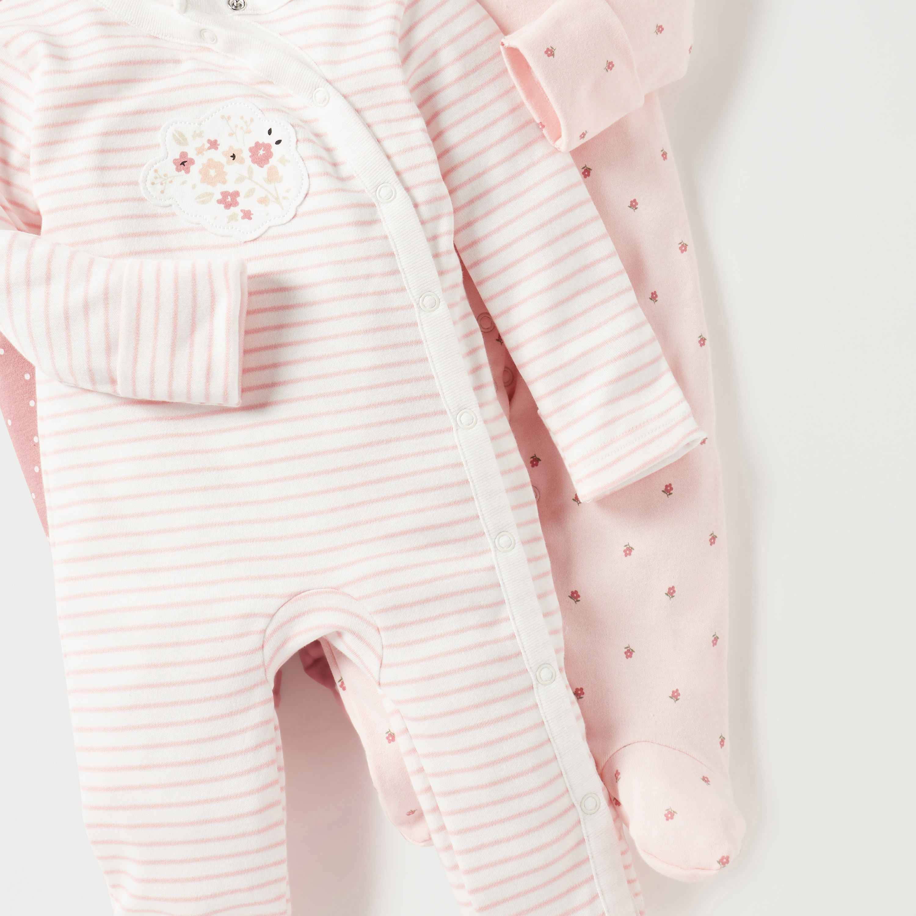 Juniors Printed Sleepsuit - Set of 3-baby-girls-clothing-nightwear-sleepsuits-image-5