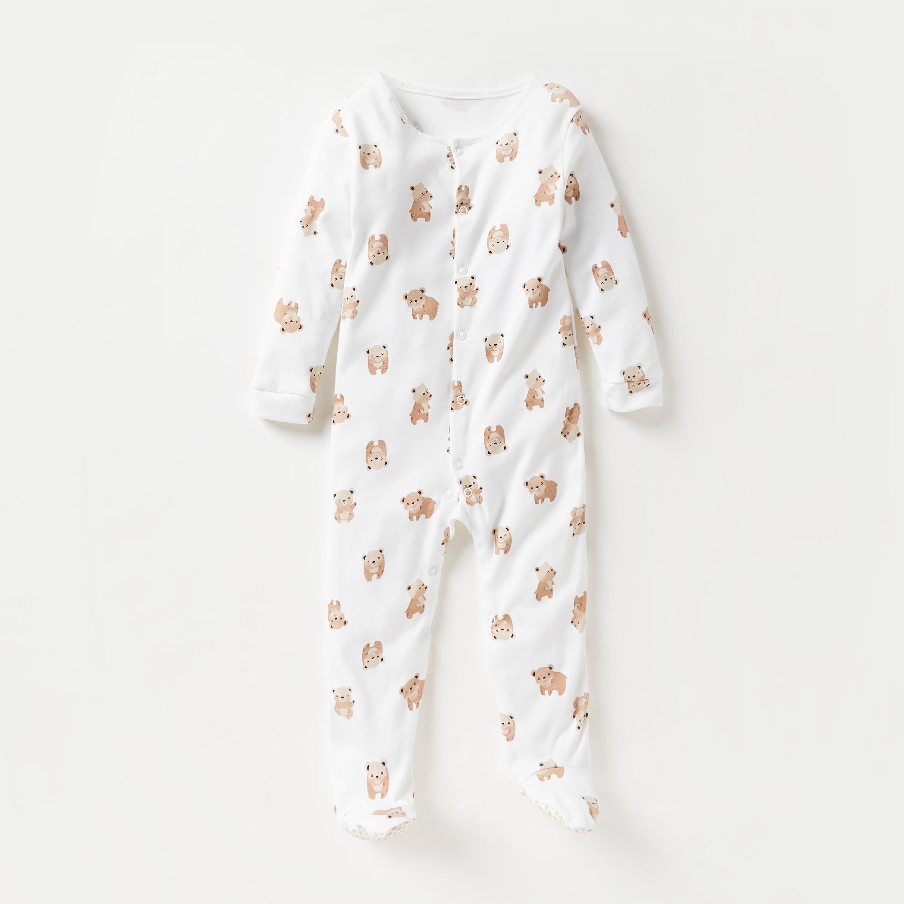 Juniors Printed Closed Feet Sleepsuit - Set of 3-baby-girls-clothing-nightwear-sleepsuits-image-2