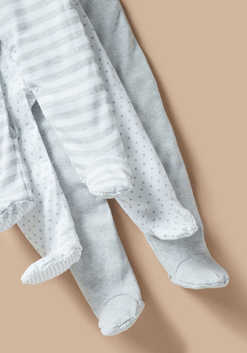 Juniors Printed Sleepsuit with Closed Feet - Set of 3-Sleepsuits-image-5