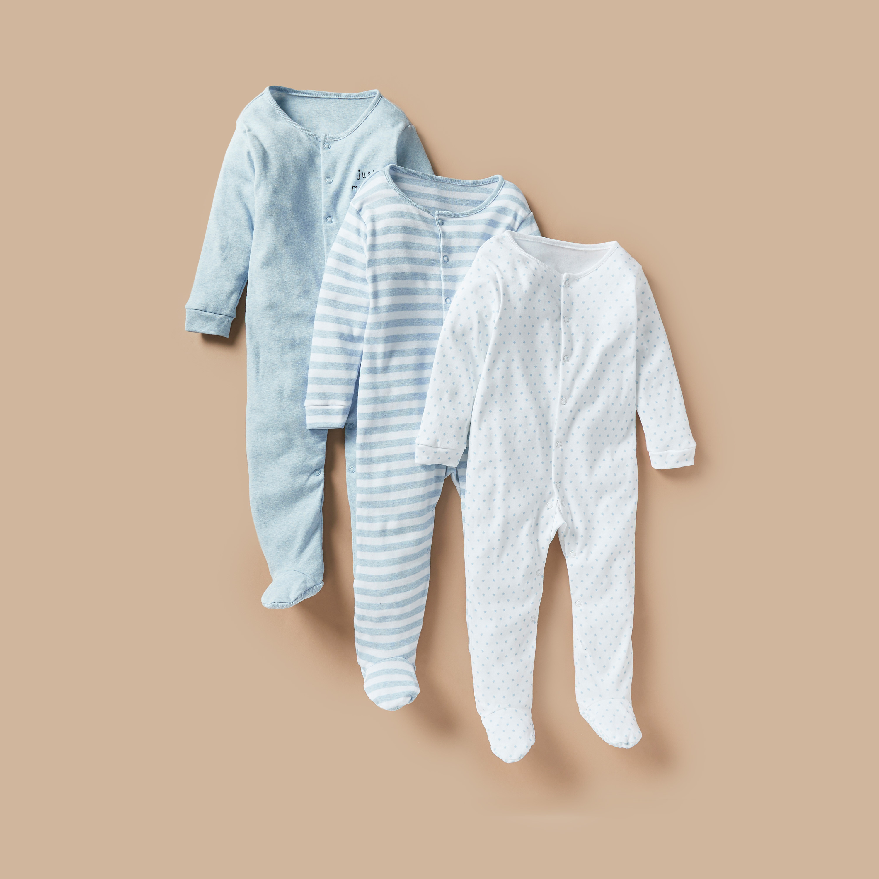 Juniors Printed Closed Feet Sleepsuit - Set of 3-baby-boys-clothing-nightwear-sleepsuits-image-1