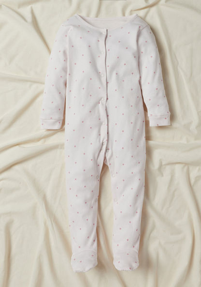 Juniors Printed Sleepsuit with Long Sleeves and Button Closure - Set of 3-Sleepsuits-image-3