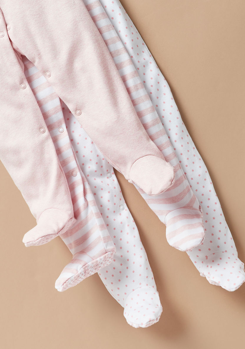 Juniors Printed Closed Feet Sleepsuit - Set of 3-Sleepsuits-image-5