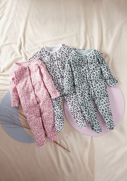 Juniors Animal Print Sleepsuit - Set of 3-Sleepsuits-image-0