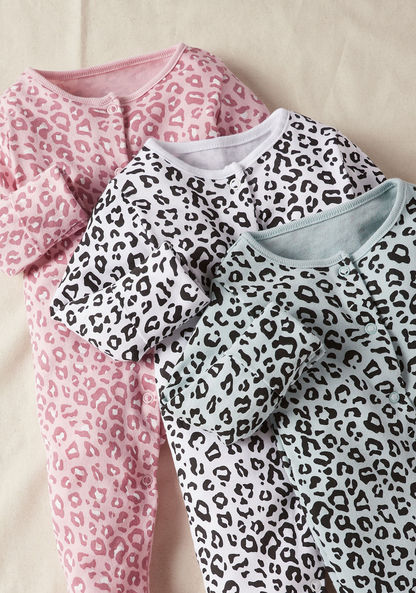 Juniors Animal Print Sleepsuit - Set of 3-Sleepsuits-image-4