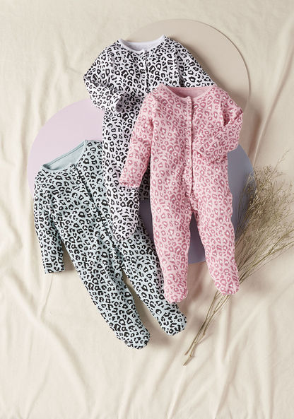 Juniors Animal Print Sleepsuit - Set of 3-Sleepsuits-image-6